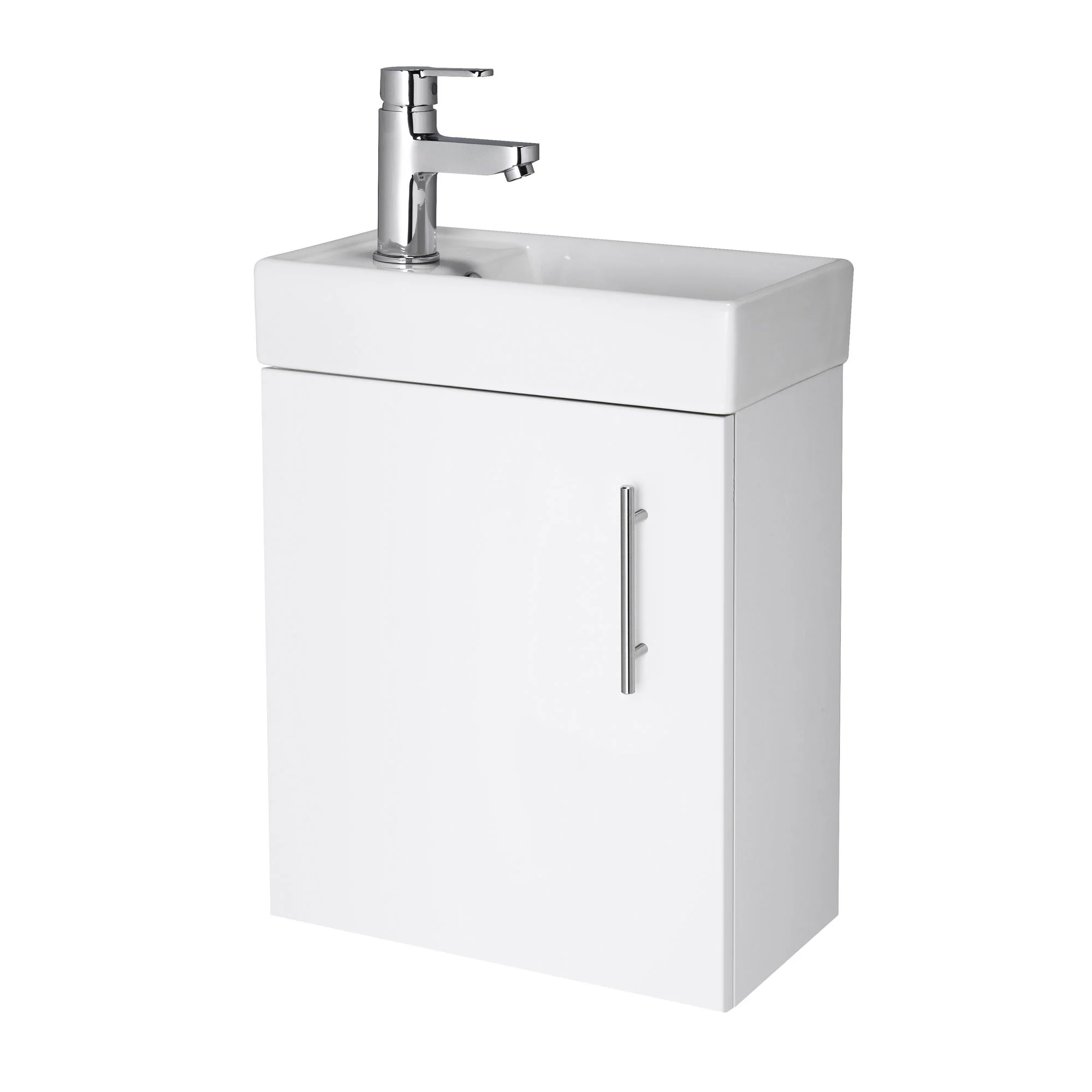 Nuie Minimalist 400mm Wall Hung Basin Vanity Unit - White