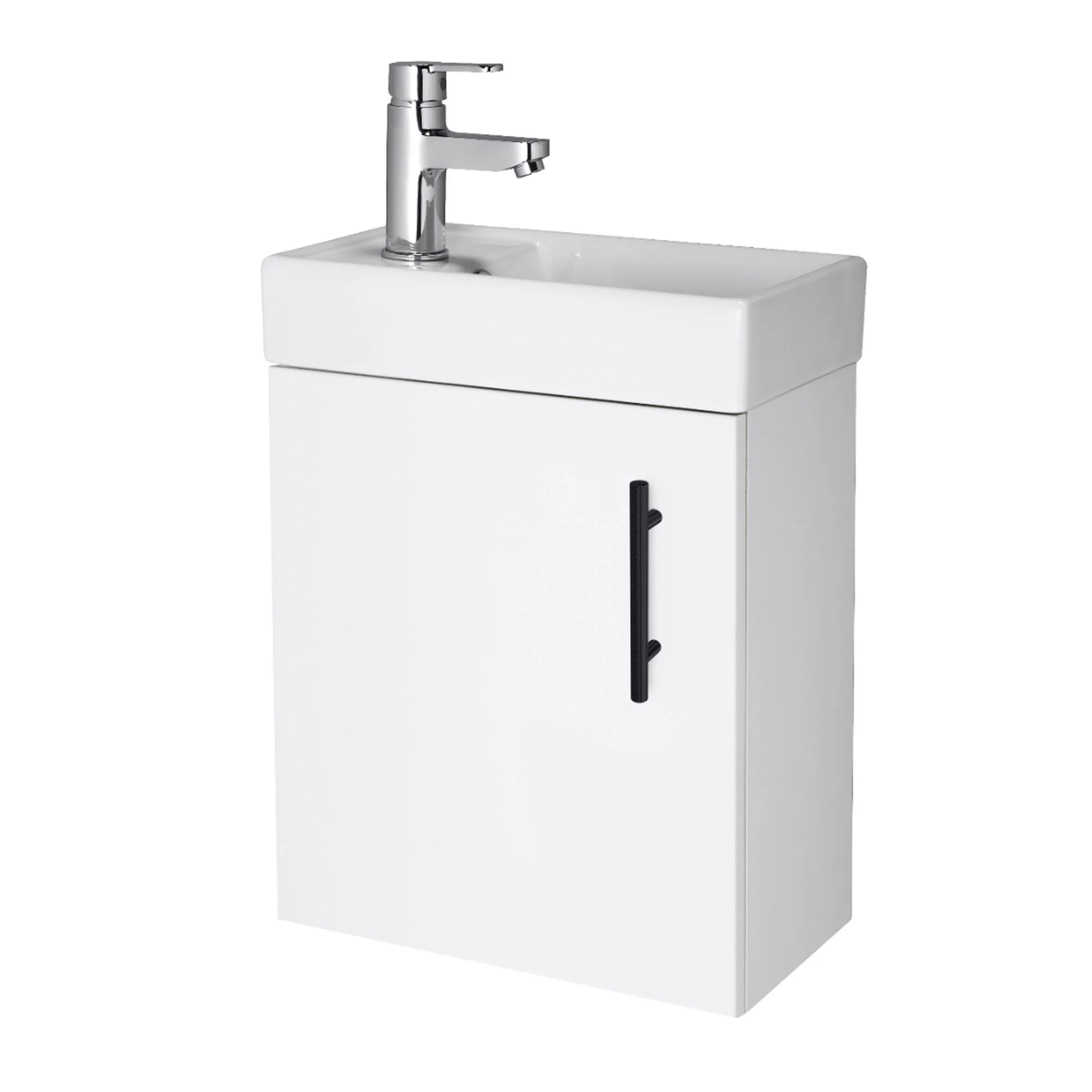 Nuie Minimalist 400mm Wall Hung Basin Vanity Unit - White - Image 2