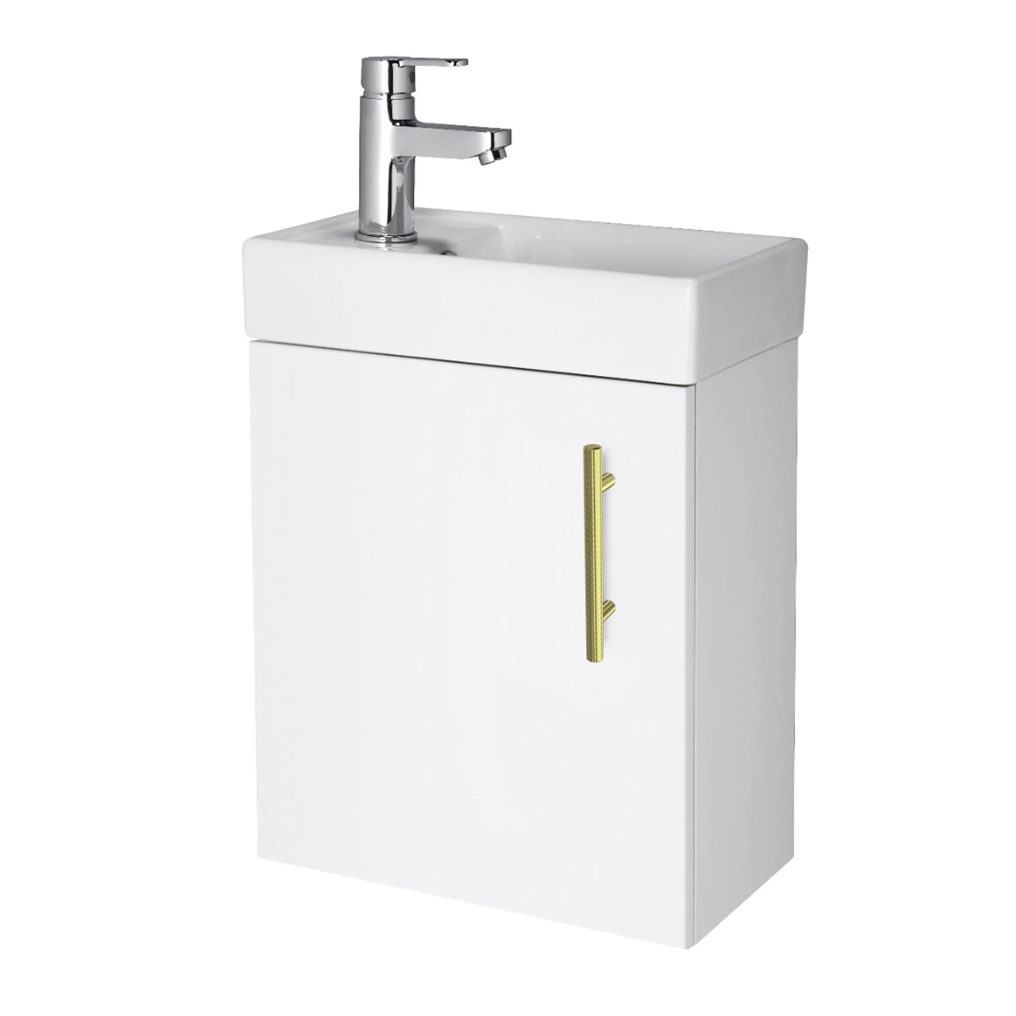 Nuie Minimalist 400mm Wall Hung Basin Vanity Unit - White - Image 3