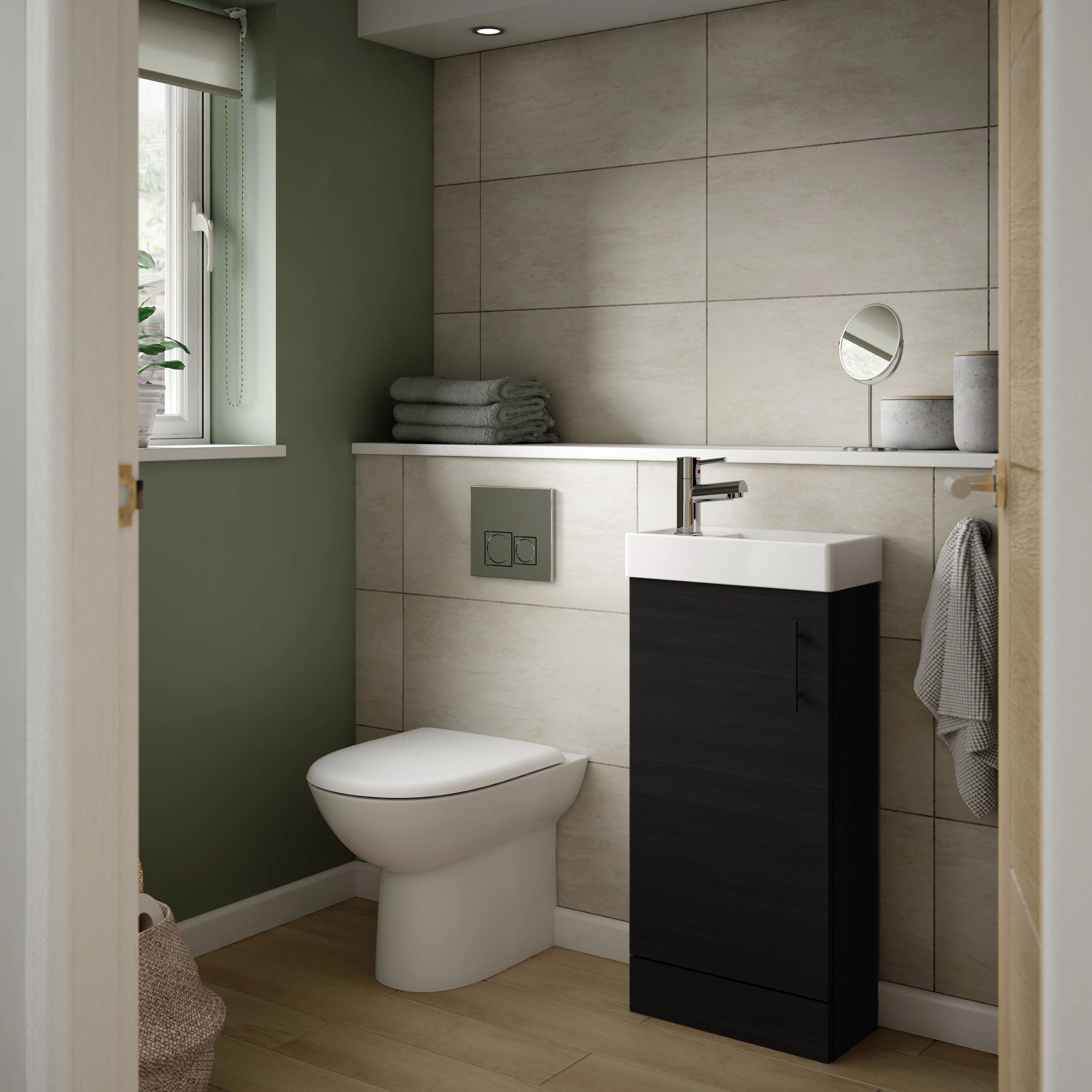 Nuie Minimalist 400mm Floorstanding Basin Vanity Unit - Charcoal Black - Image 5