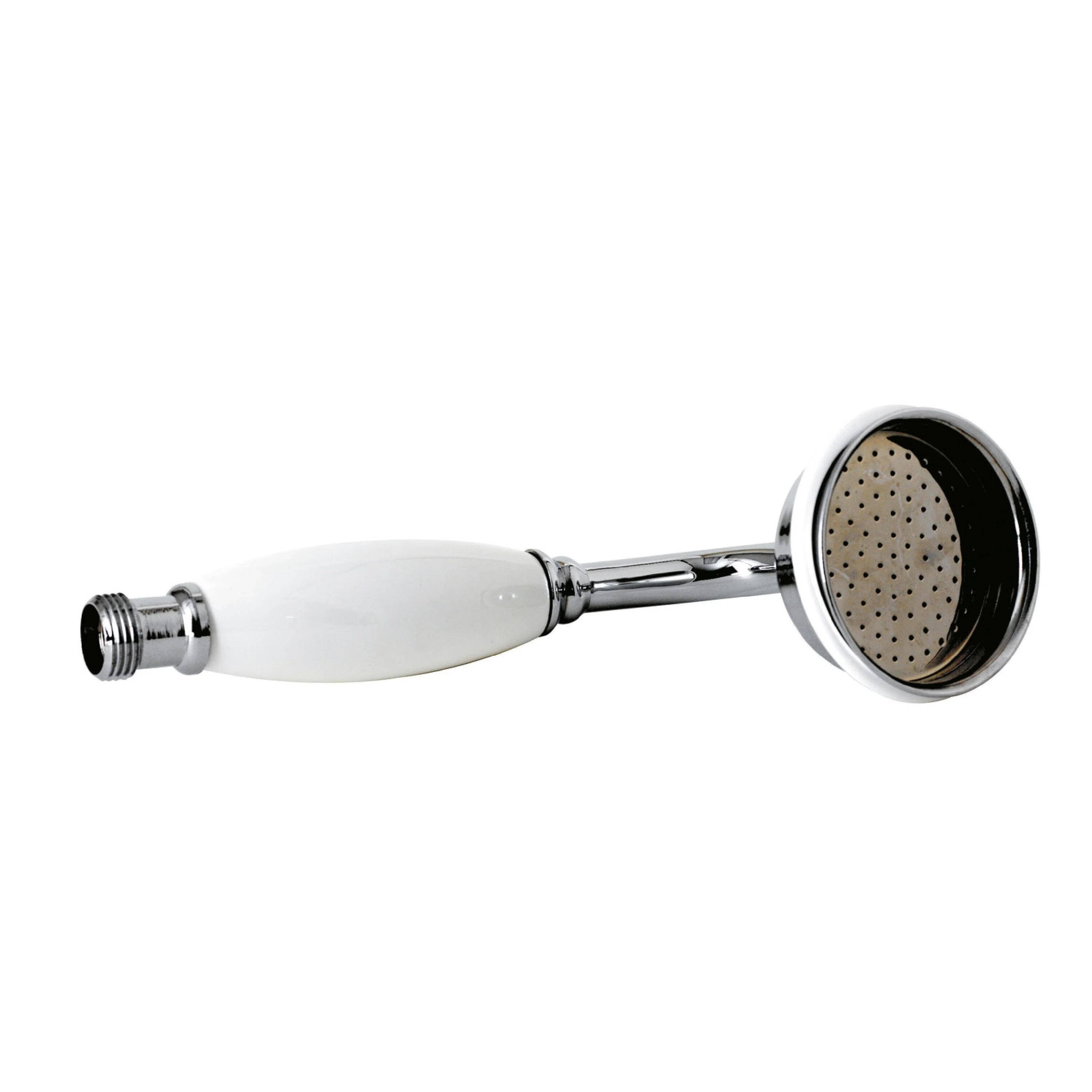 Nuie White Topaz Large Traditional Shower Handset - Chrome / White