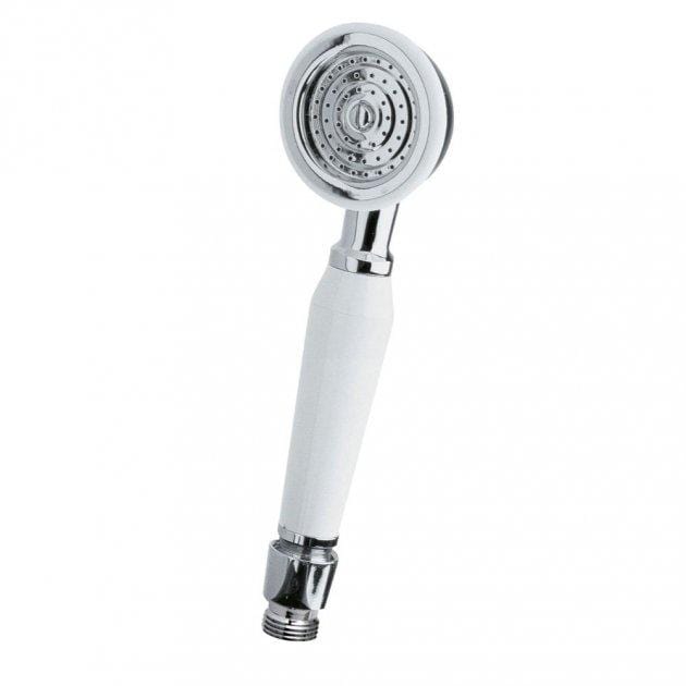 Nuie Minimalist White Topaz Small Traditional Handset Chrome