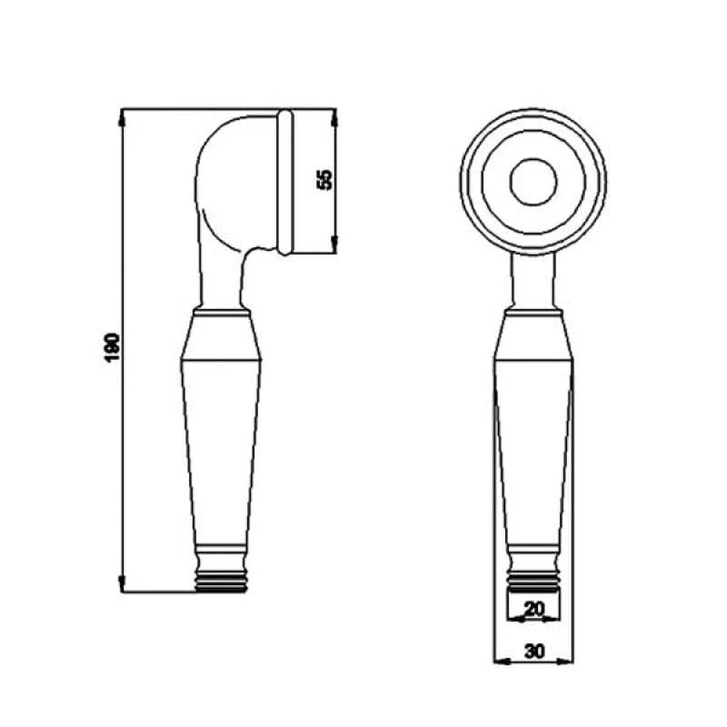 Nuie Minimalist White Topaz Small Traditional Handset Chrome - Image 2