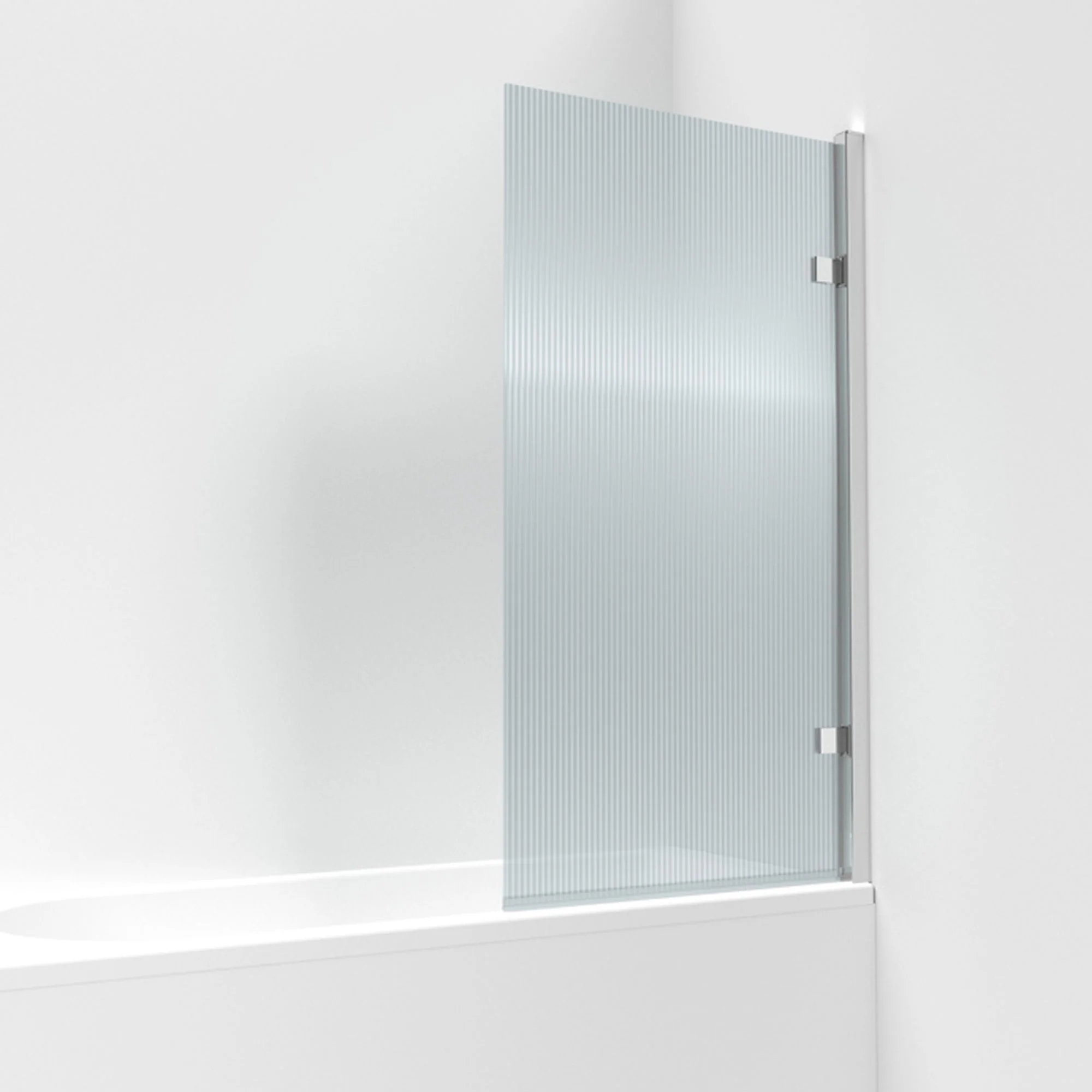 Nuie Pacific Fluted Square Hinged Bath Screen 1520 x 830mm