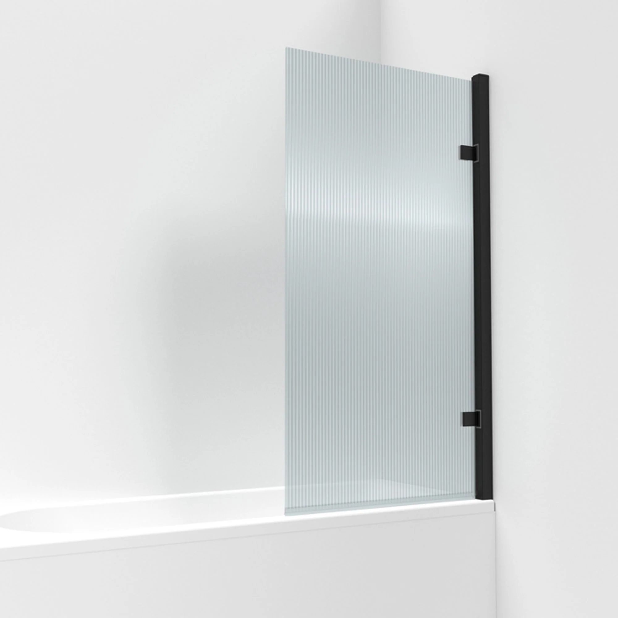 Nuie Pacific Fluted Square Hinged Bath Screen 1520 x 830mm - Image 2