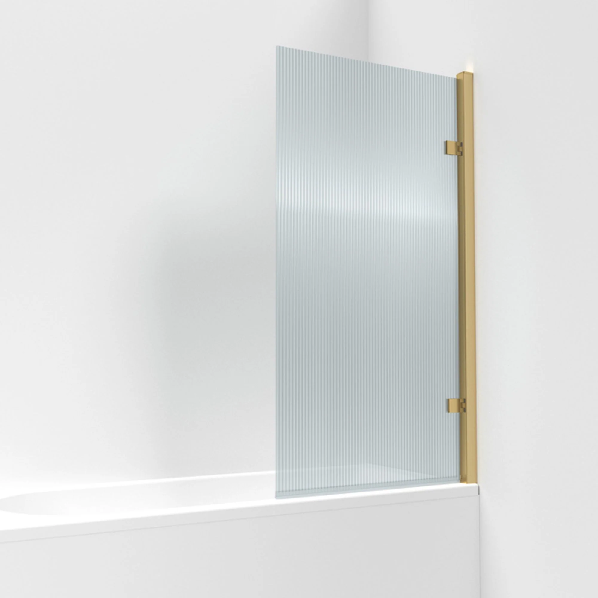 Nuie Pacific Fluted Square Hinged Bath Screen 1520 x 830mm - Image 3