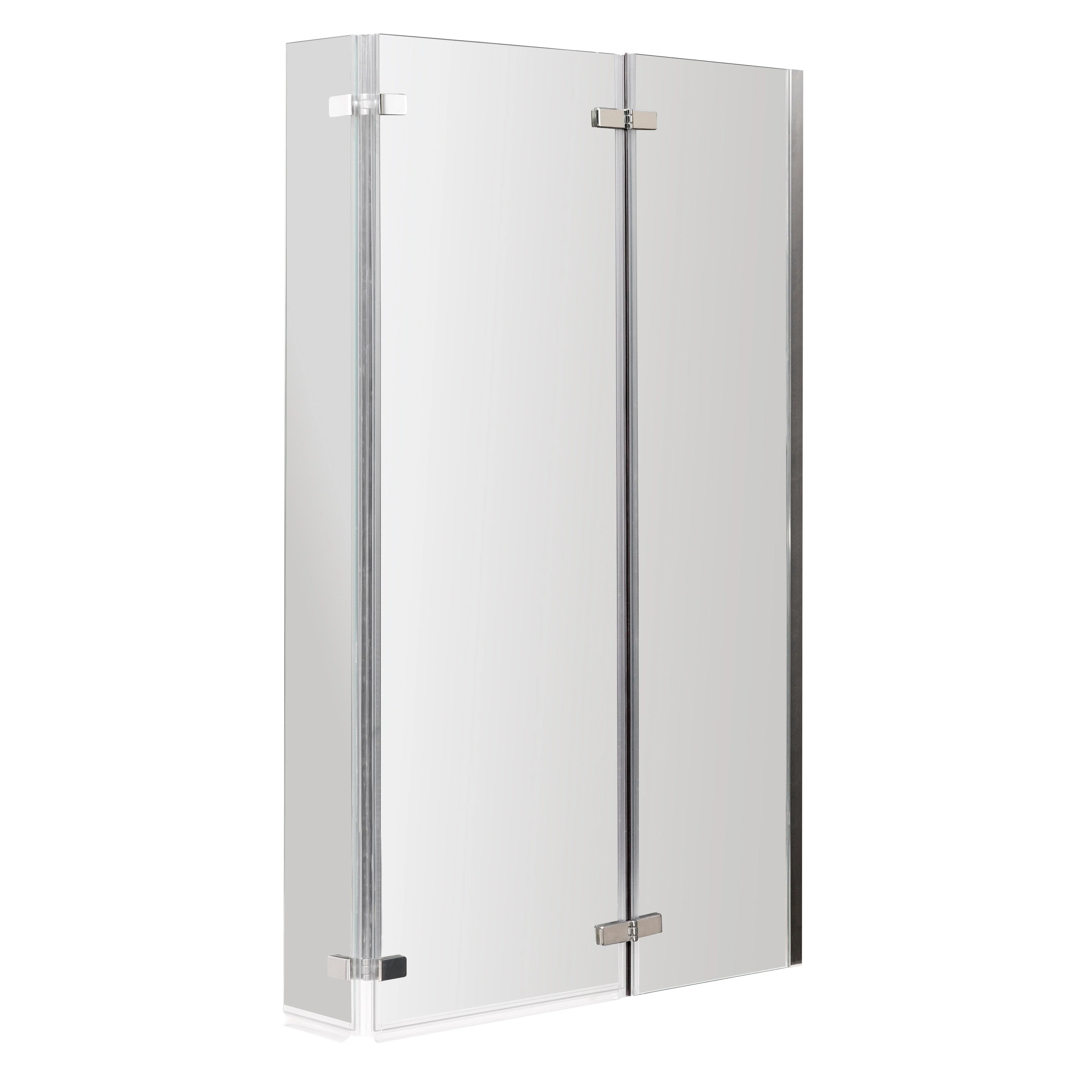 Nuie Pacific L-Shaped Bath Screen Double Hinged - Polished Chrome - Image 2