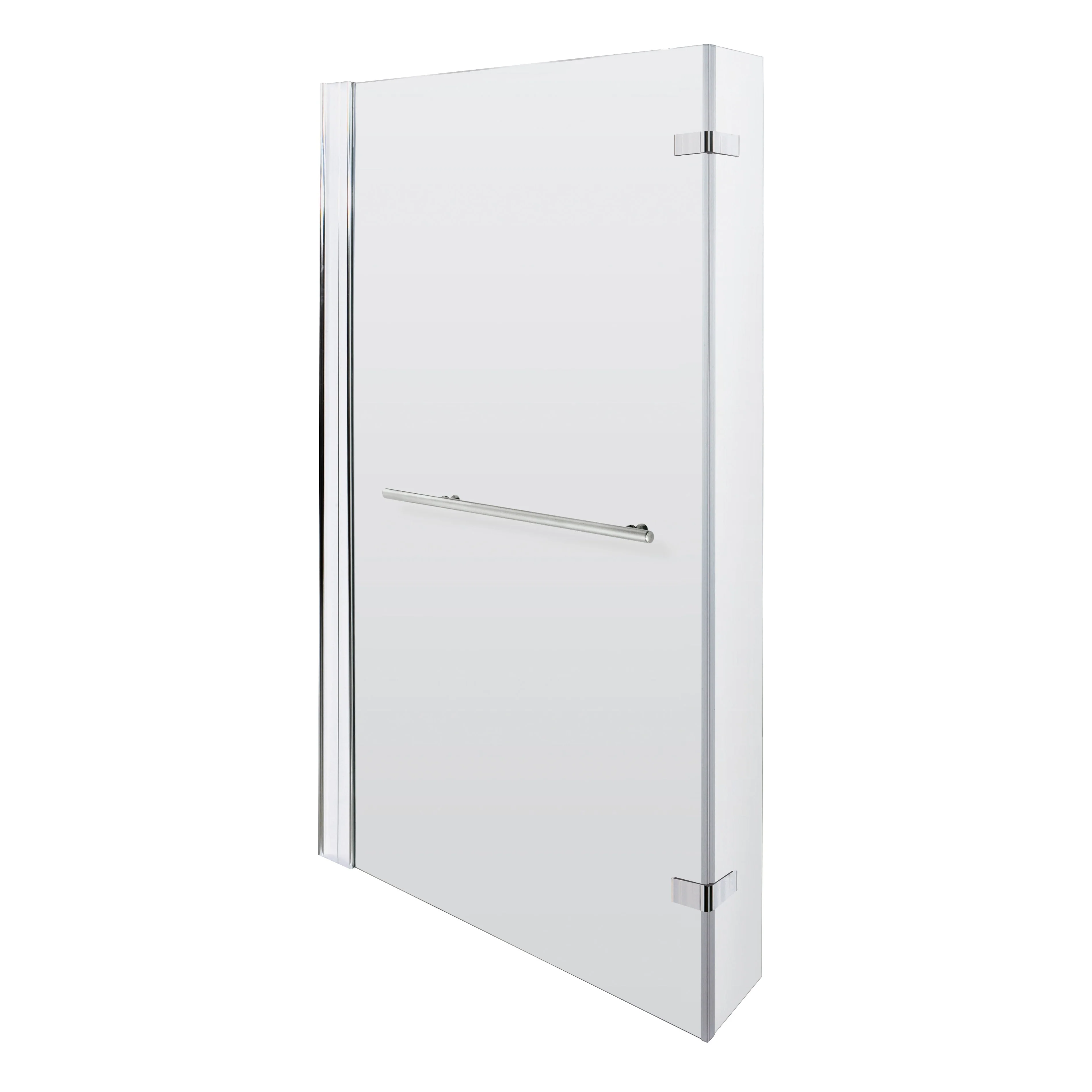 Nuie Pacific L-Shaped Bath Screen with Hinged Return Screen - Polished Chrome - Image 2