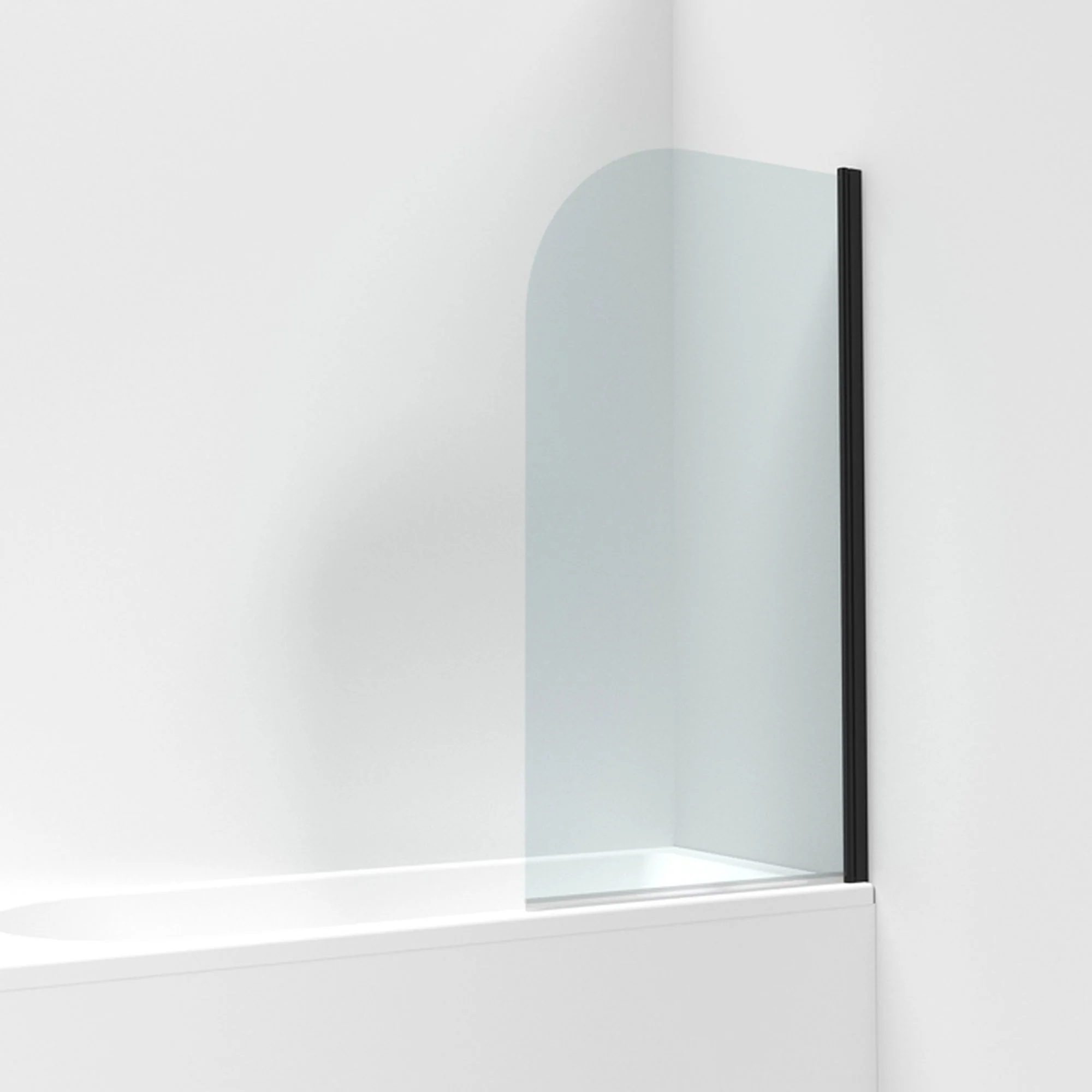 Nuie Pacific Round Bath Screen - Matt Black - Image 2