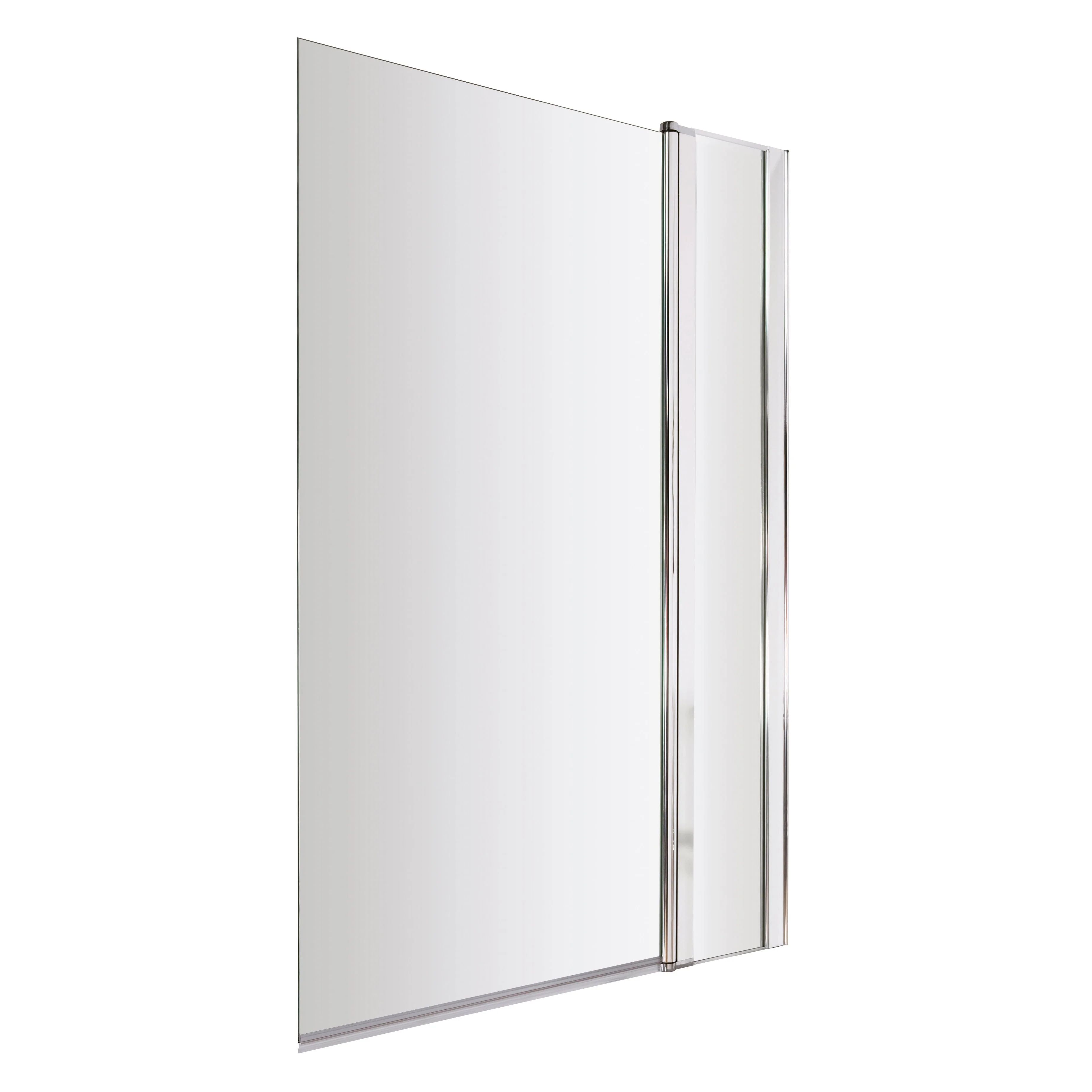 Nuie Pacific Square Bath Screen With Fixed Panel      - Polished Chrome - Image 2
