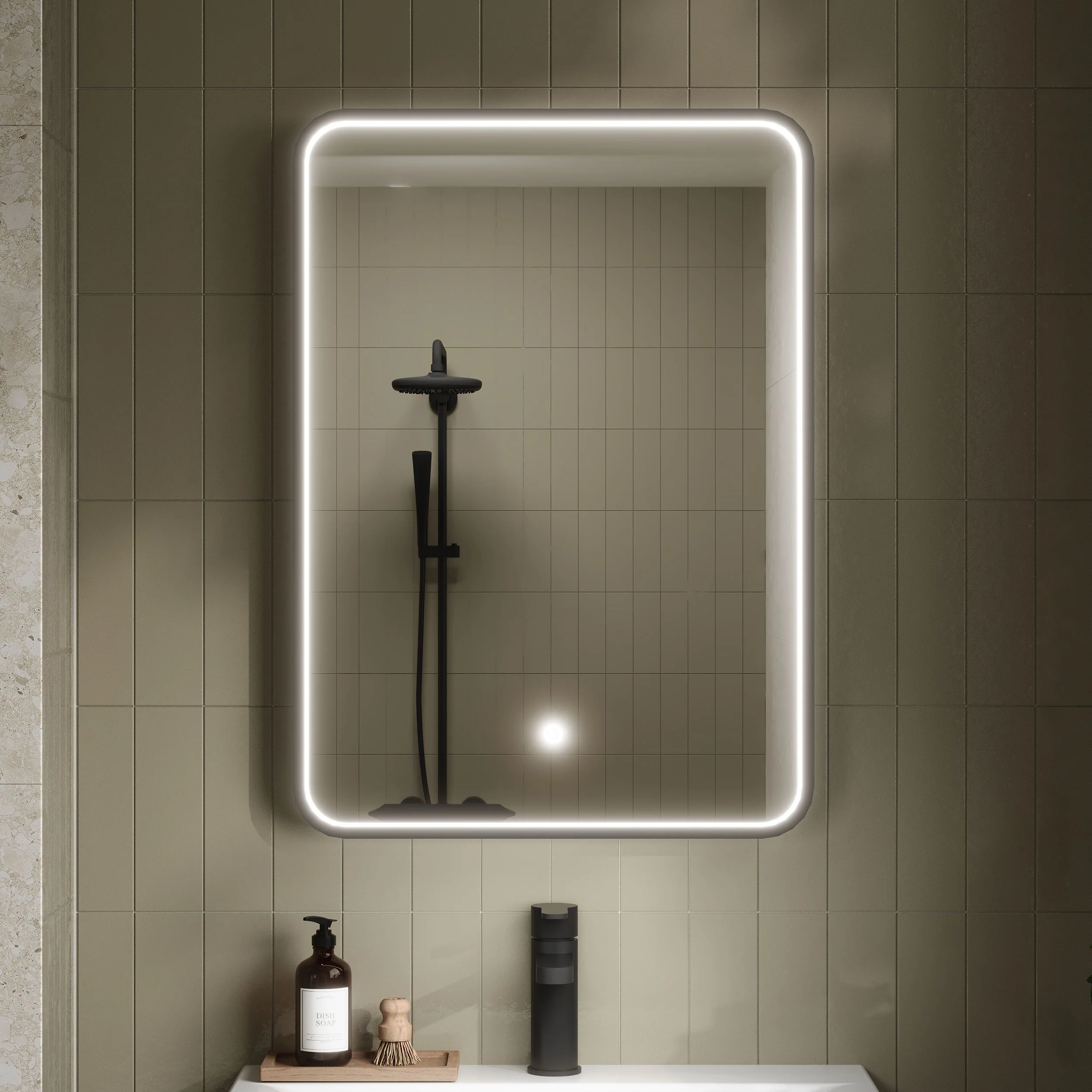 Nuie Pictor Inset Frame Led Mirror 700 x 500mm - Black