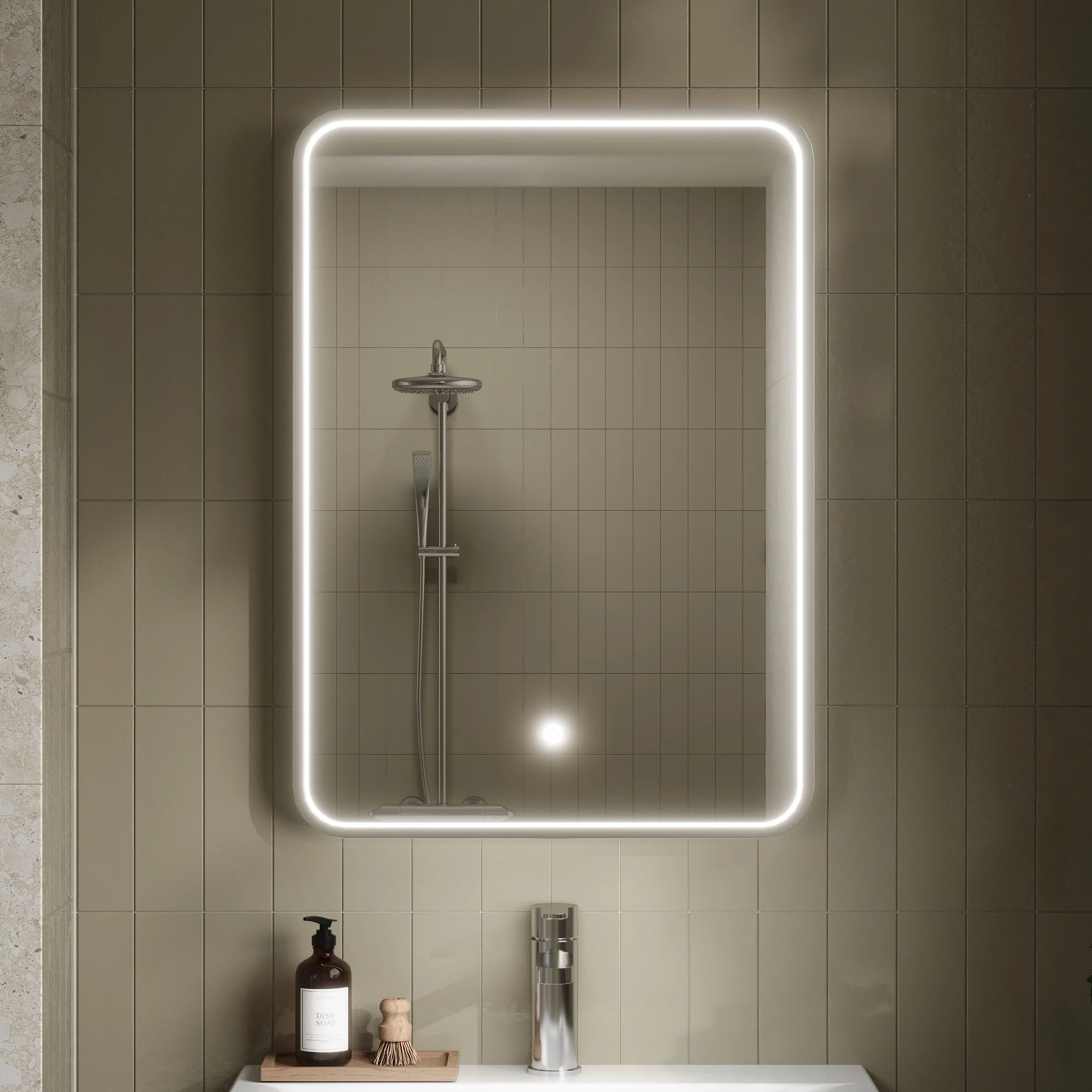 Nuie Pictor Inset Frame Led Mirror 700 x 500mm - Chrome