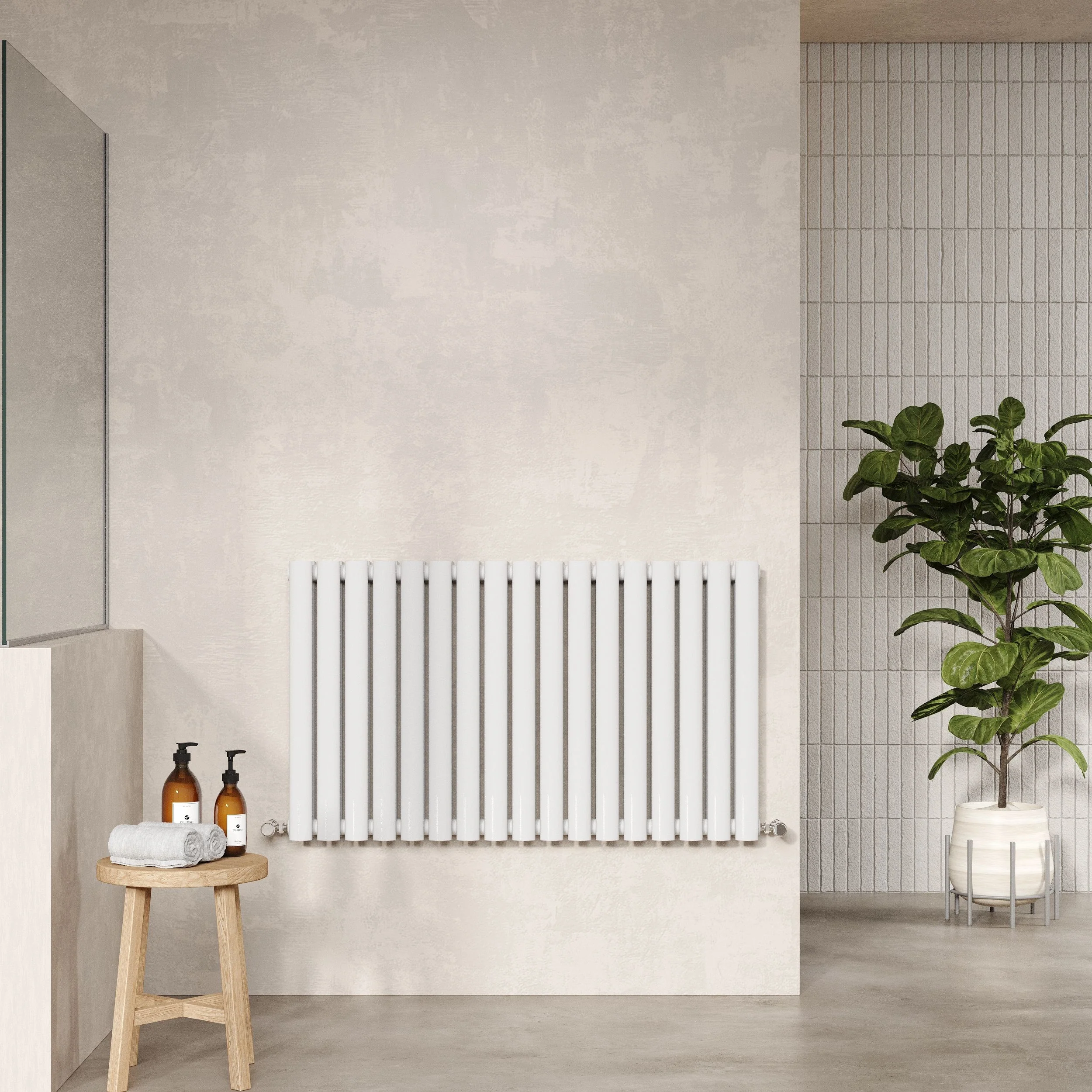 Nuie Revive Horizontal Double Panel Radiator 600 x 992 - High Gloss White