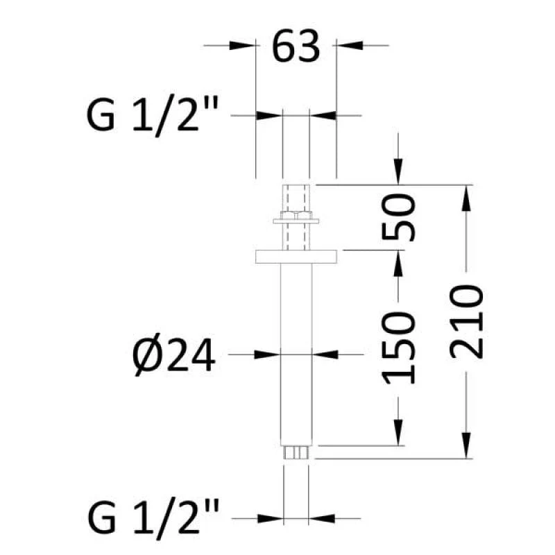Nuie Round 150mm Ceiling-Mounted Arm - Image 2