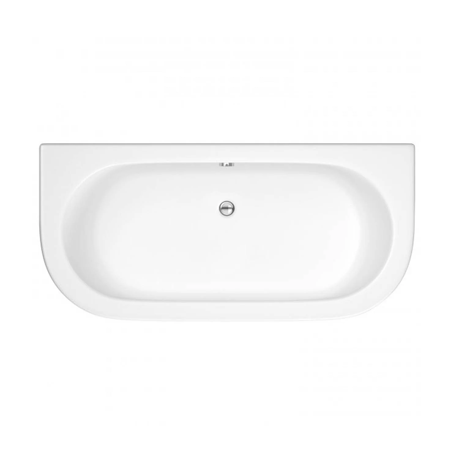 Double Ended Curved Back To Wall Bath & Panel - White - Image 2
