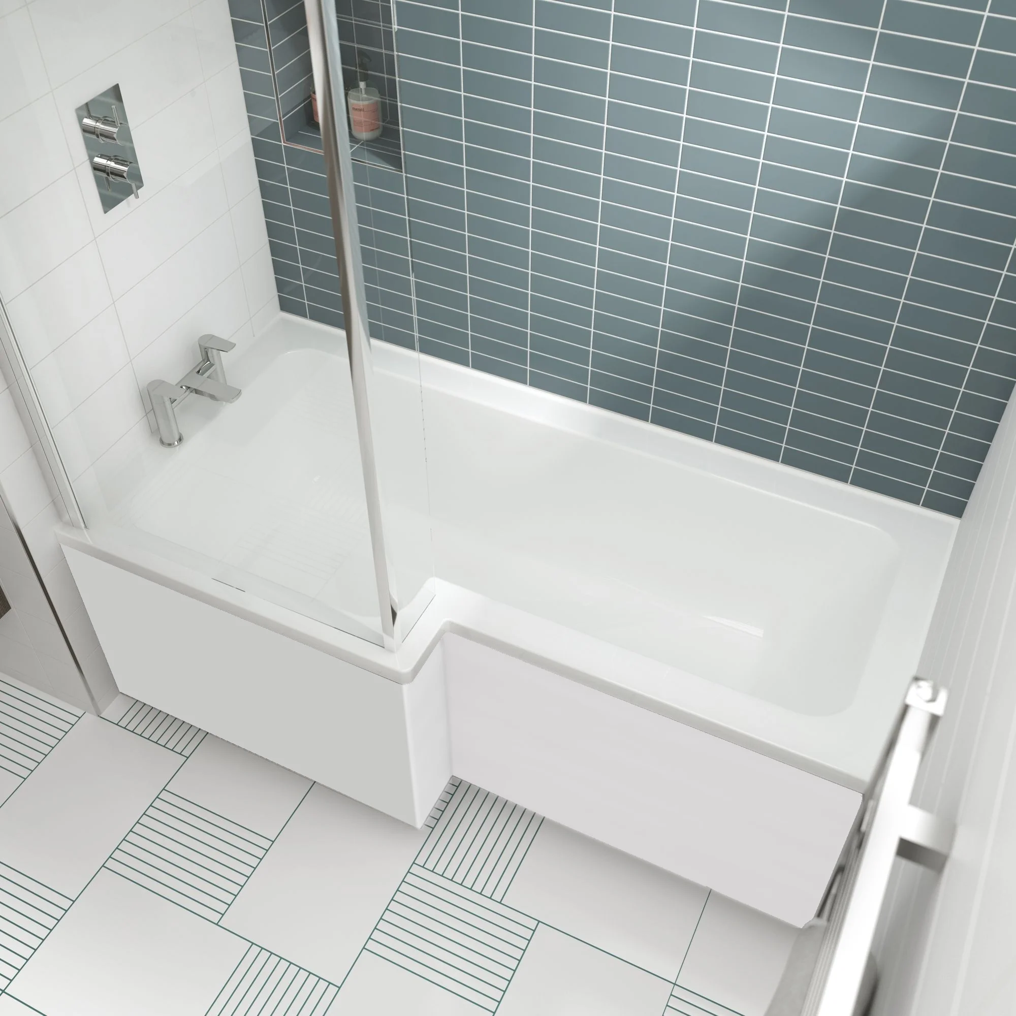 Nuie Shower Bath Front Panel (1500mm) - White - WBS302