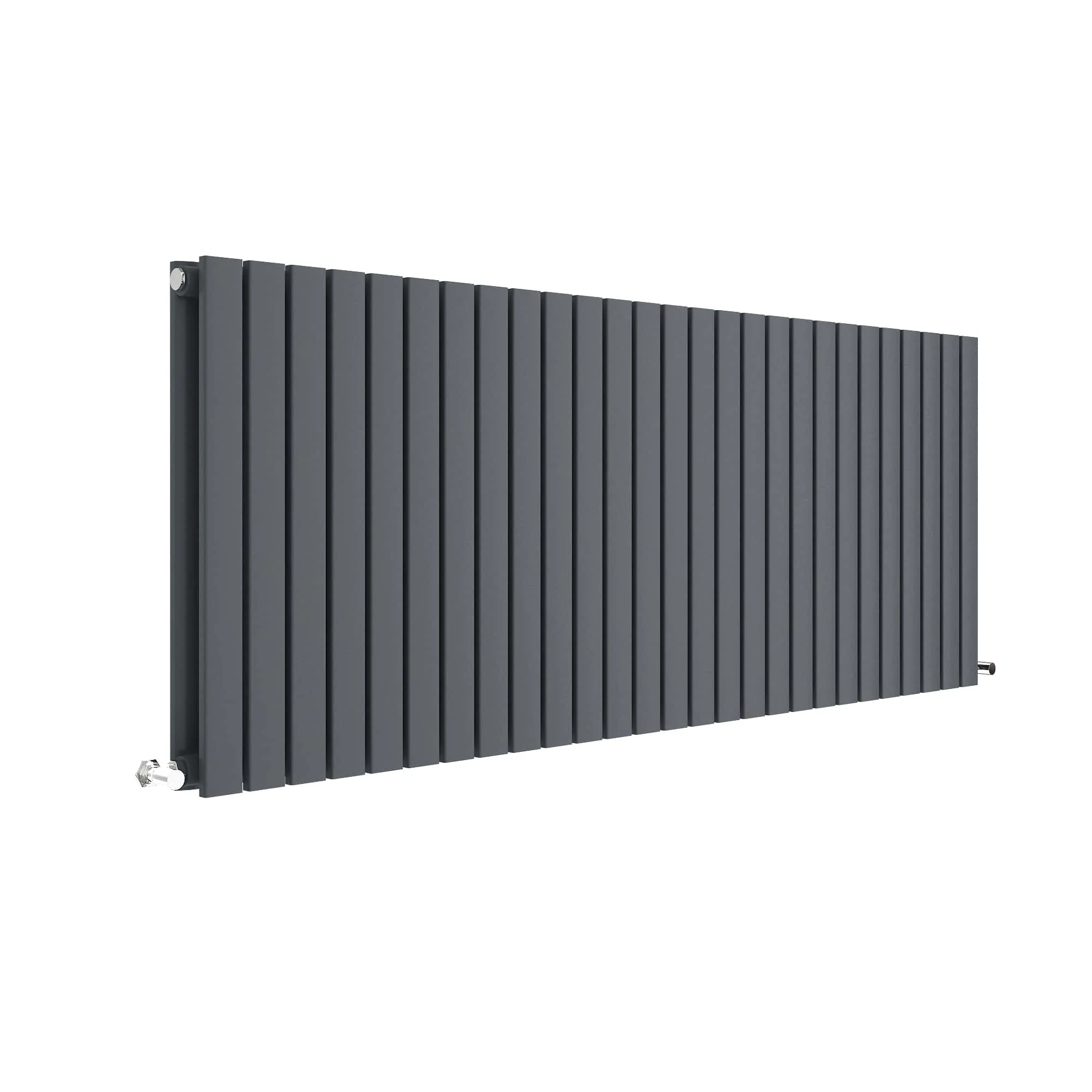 Nuie Sloane Horizontal Double Panel Radiator 600 x 1572 - Anthracite - Image 2