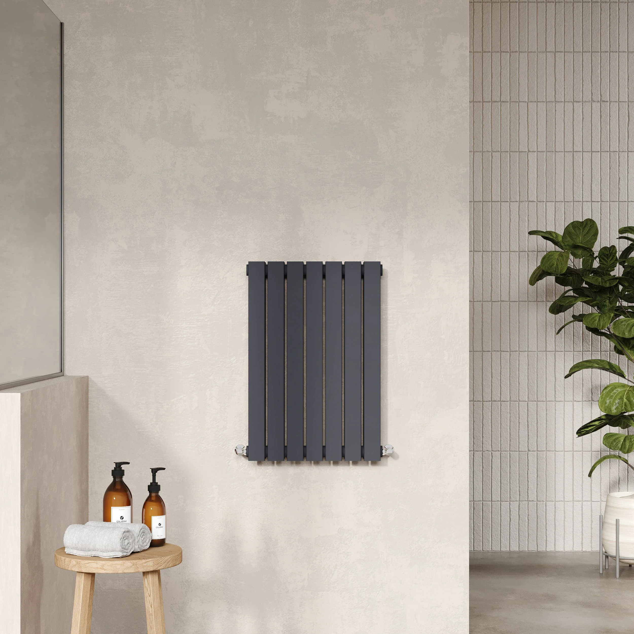 Nuie Sloane Horizontal Double Panel Radiator 600 x 412 - Anthracite