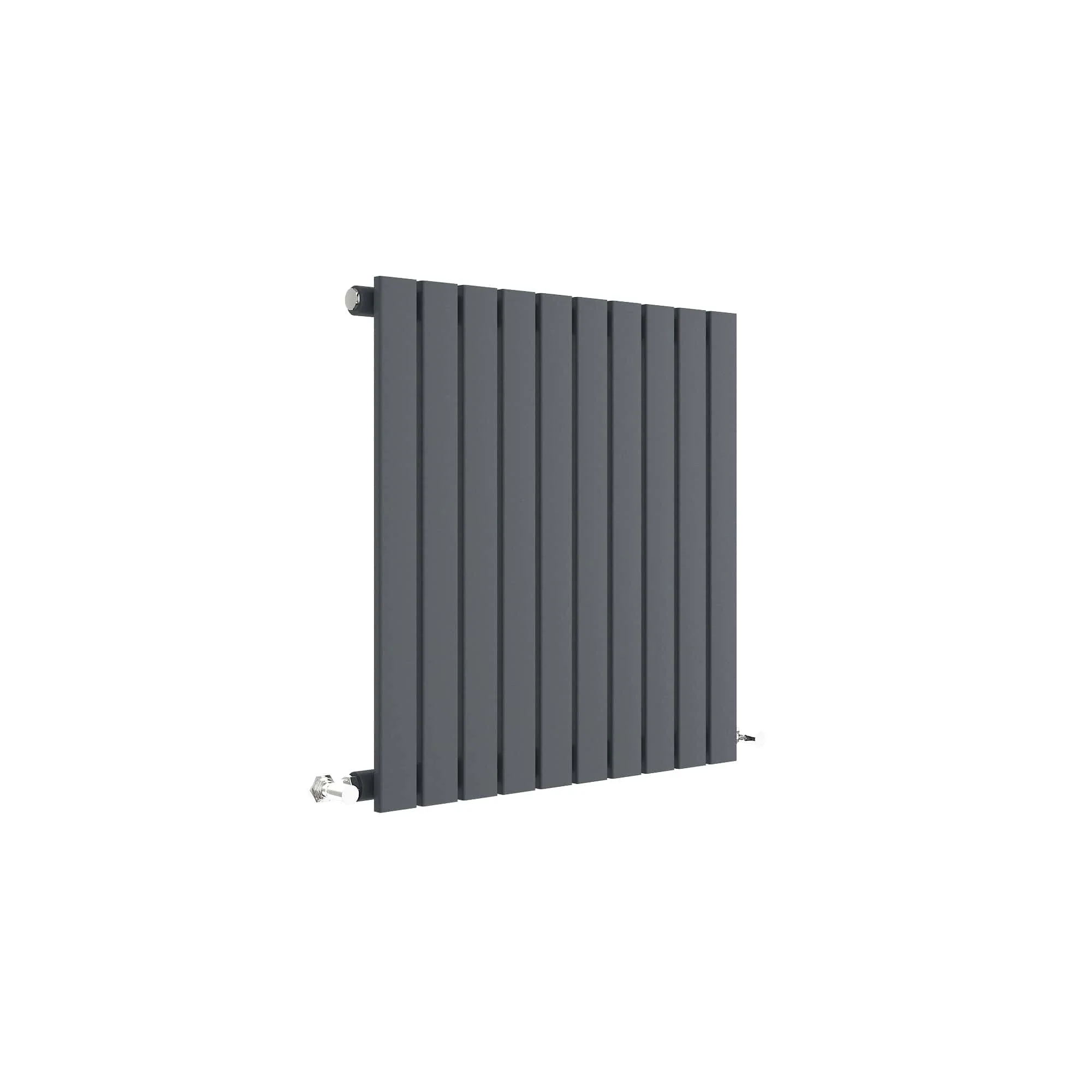 Nuie Sloane Horizontal Single Panel Radiator 600 x 586 - Anthracite - Image 2