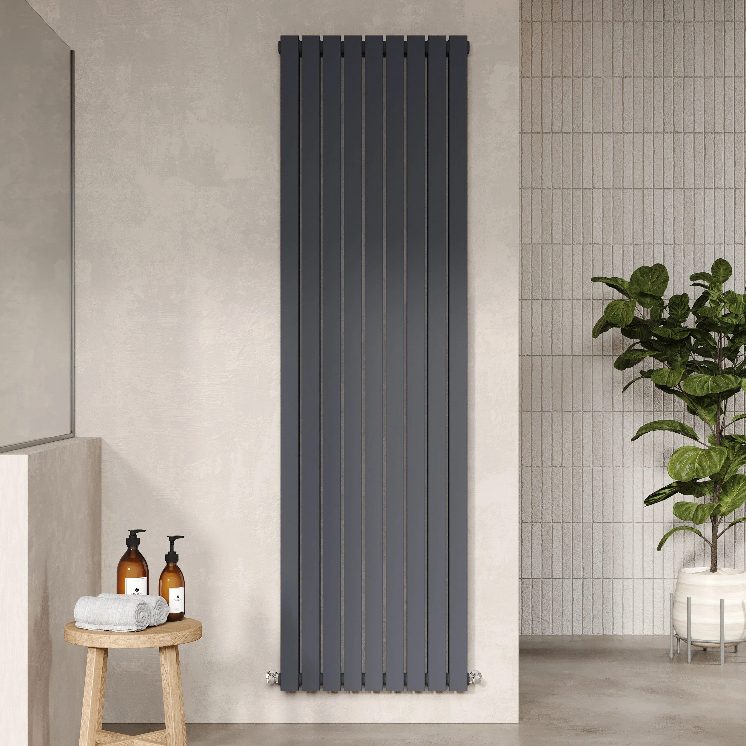 Nuie Sloane Double Panel Designer Radiator 1800 x 528 - Anthracite
