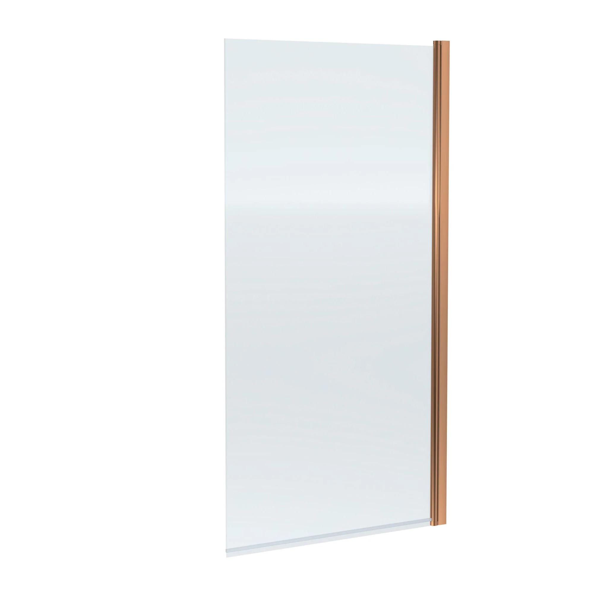 Nuie Square Hinged Straight Bath Screen 1430 x 785mm - Brushed Bronze