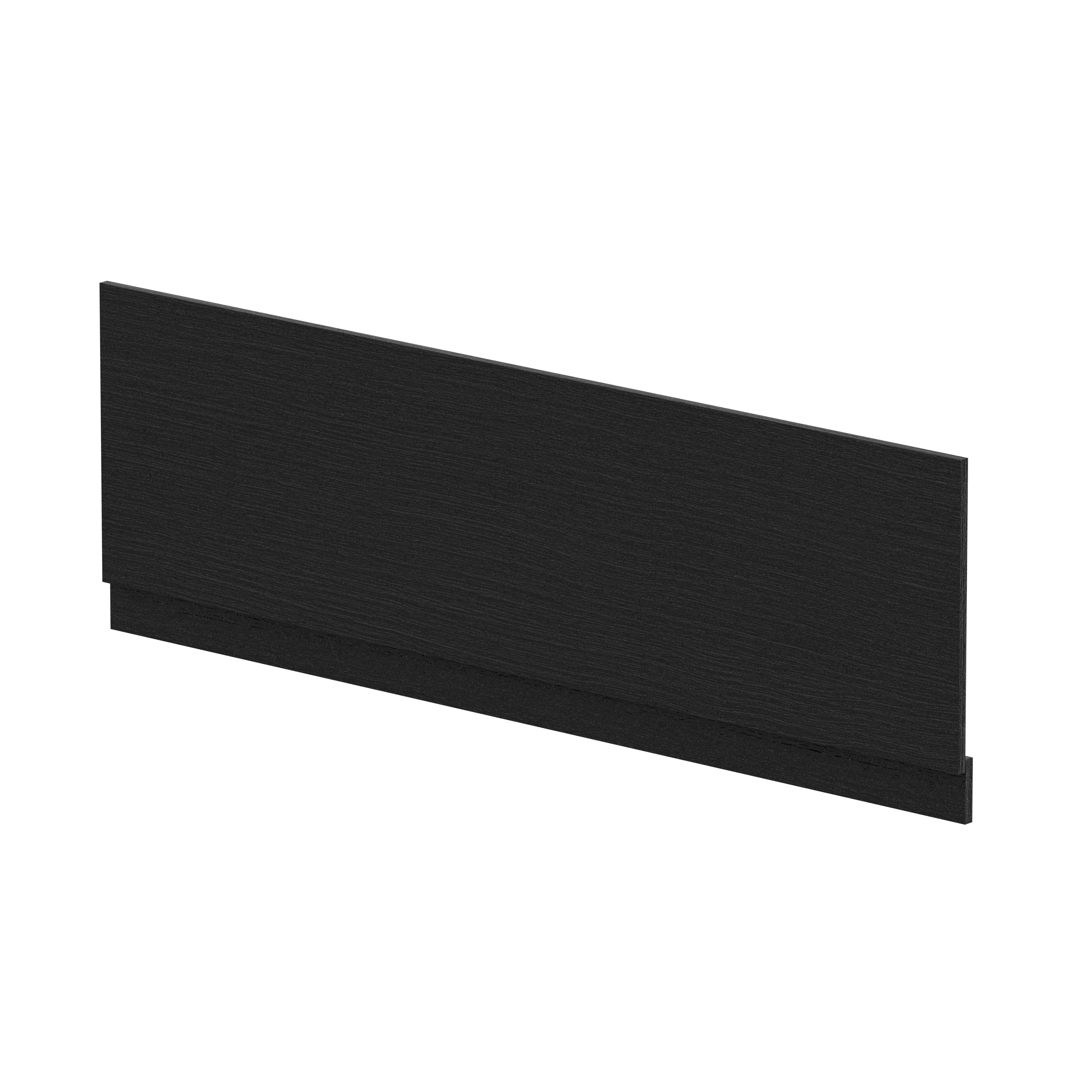 Nuie Straight Front Panel & Plinth (1700mm) - Charcoal Black Woodgrain