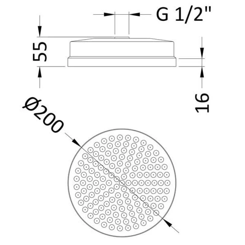 Nuie Tec 8-Inch 200mm Fixed Shower Head - Image 3