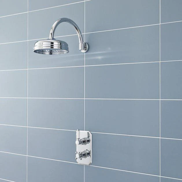Nuie Tec Apron 200mm Fixed Shower Head - Chrome - Image 3