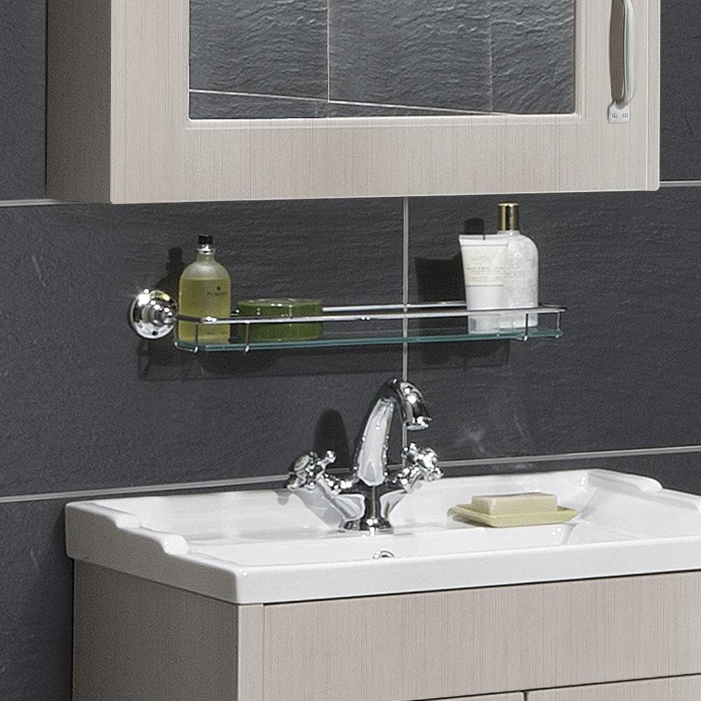 Nuie Traditional Chrome Glass Gallery Shelf - Image 2