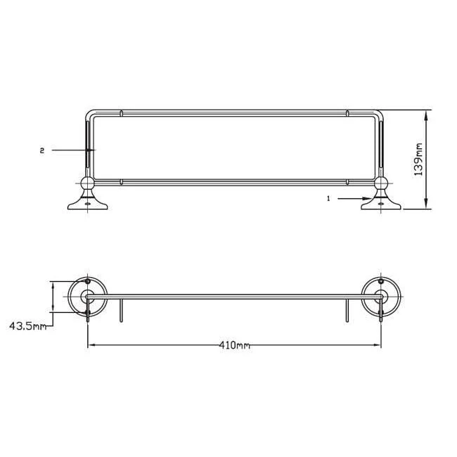 Nuie Traditional Chrome Glass Gallery Shelf - Image 3