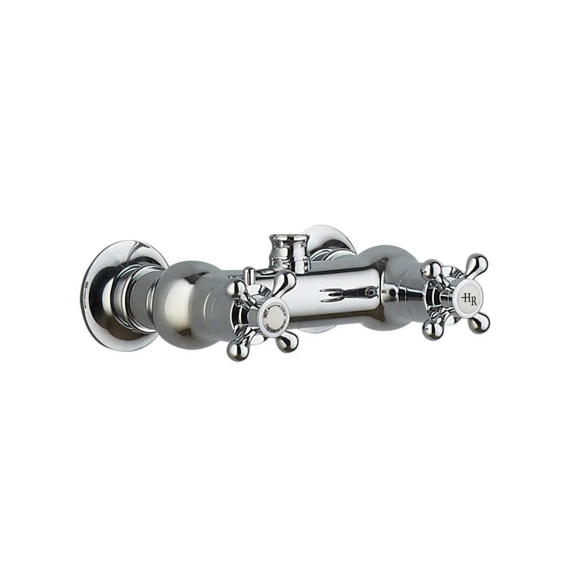 Nuie Traditional Thermostatic Shower Valve & Kit - Chrome / White - Image 2