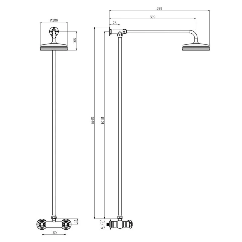 Nuie Traditional Thermostatic Shower Valve & Kit - Chrome / White - Image 3