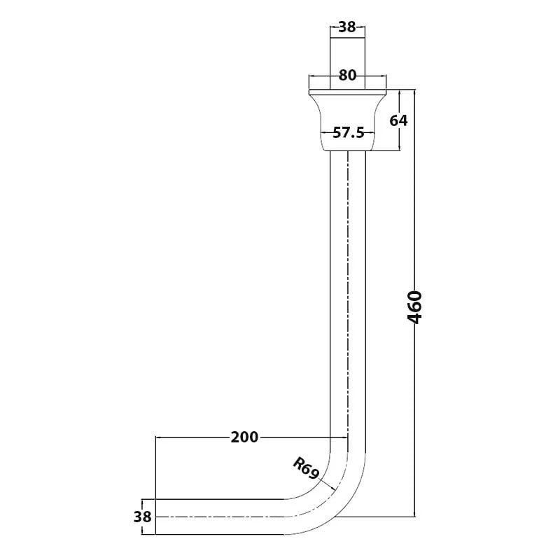 Nuie Traditional Toilet Flush Pipe Pack Low Level Chrome - Image 2