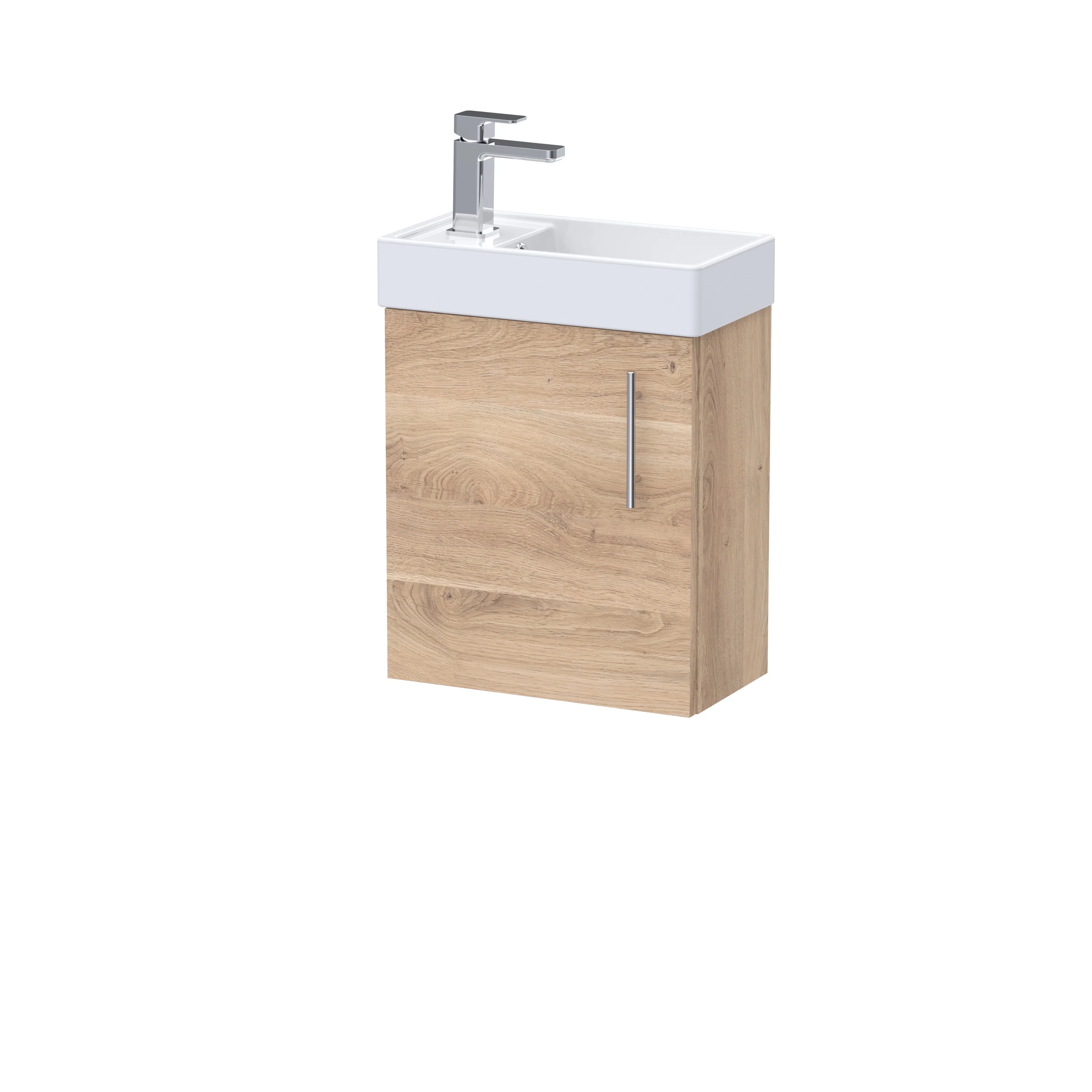 Nuie Vault 400mm Wall Hung Vanity & Basin - Bleached Oak