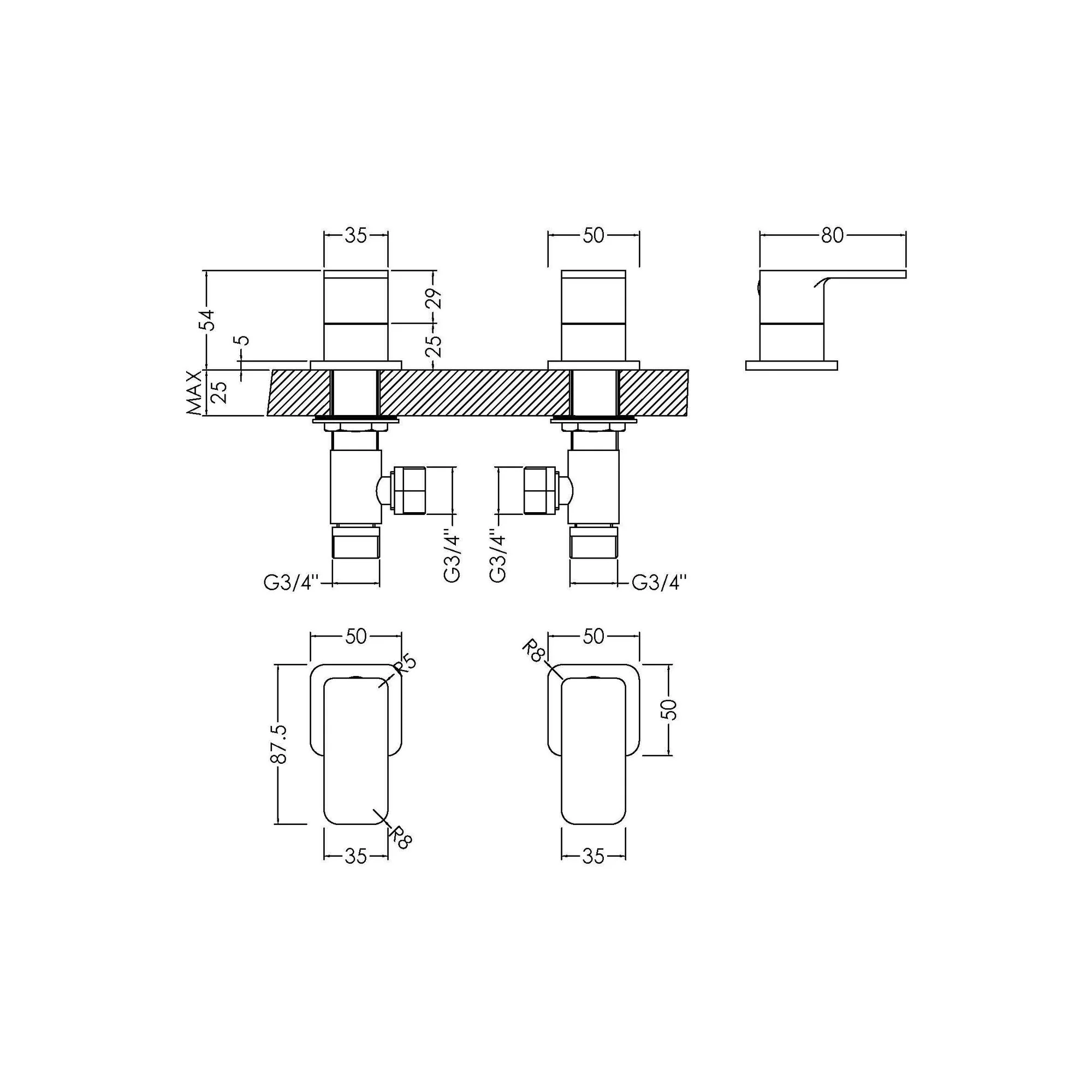 Nuie Windon  3/4" Side Valves - Chrome - Image 4