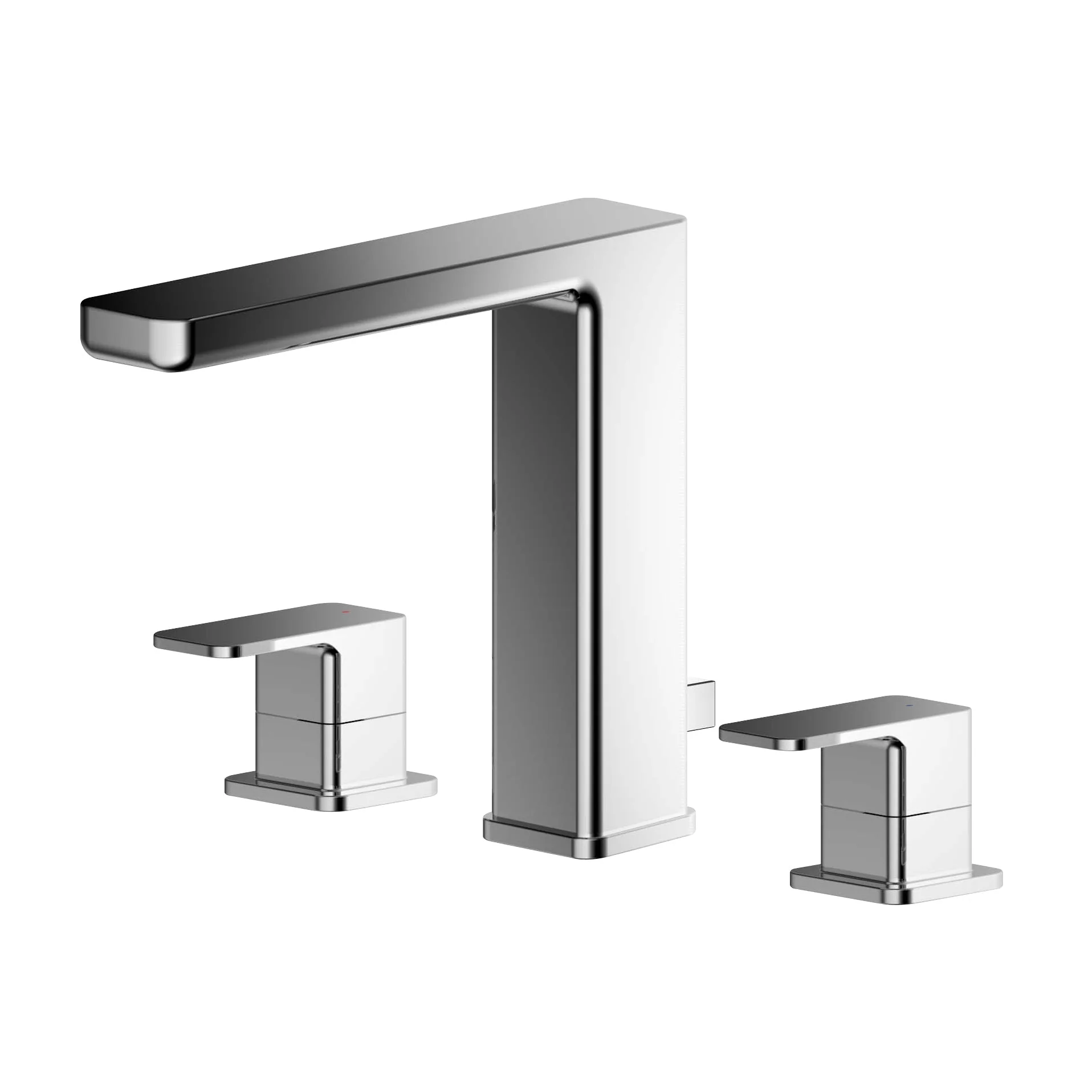 Nuie Windon  Deck Mounted 3 Tap Hole Basin Mixer With Pop Up Waste - Chrome