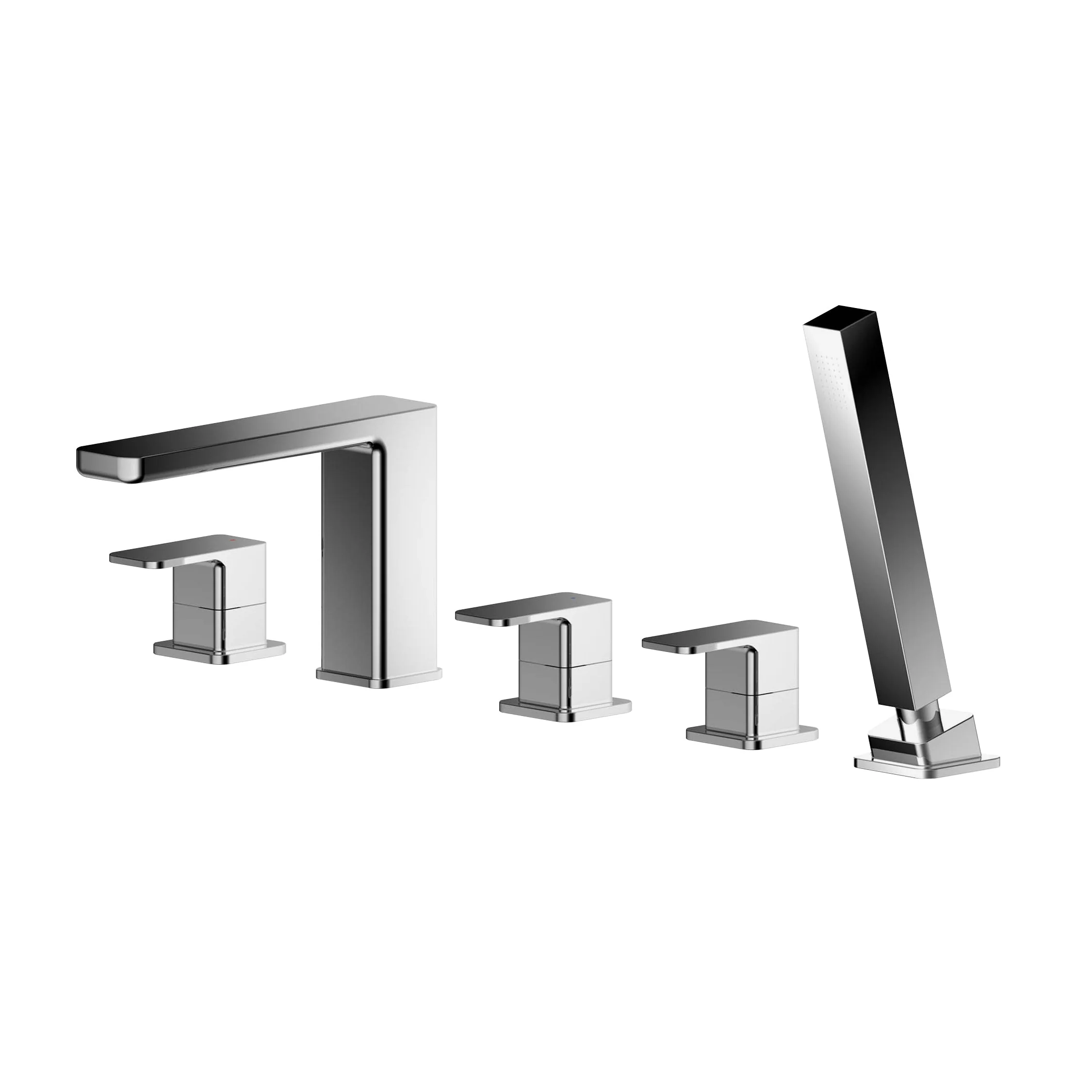 Nuie Windon  Deck Mounted 5 Tap Hole Bath Shower Mixer - Chrome - Image 2