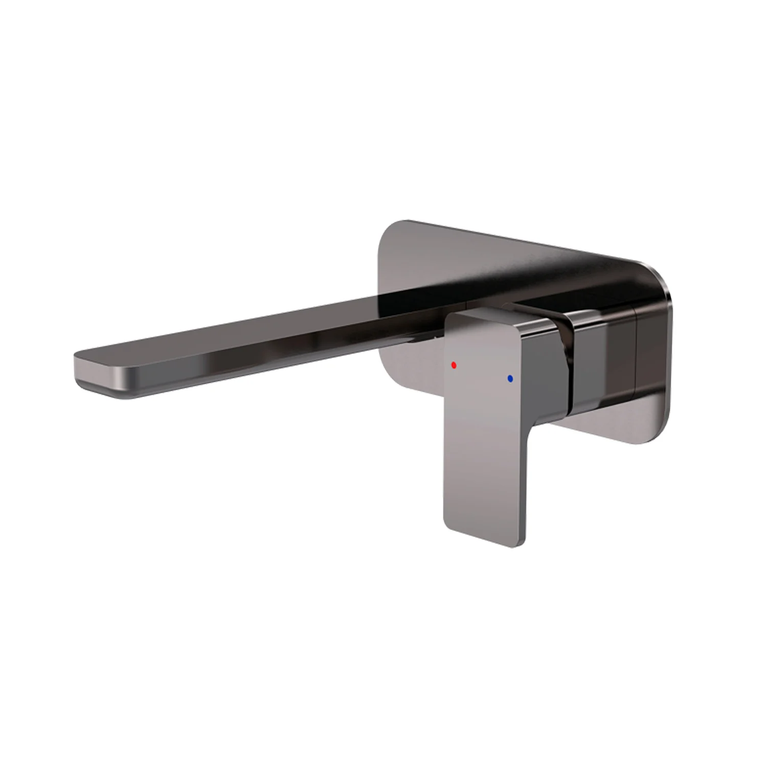 Nuie Windon Wall Mounted 2 Tap Hole Basin Mixer With Plate - Brushed Gun Metal - Image 2