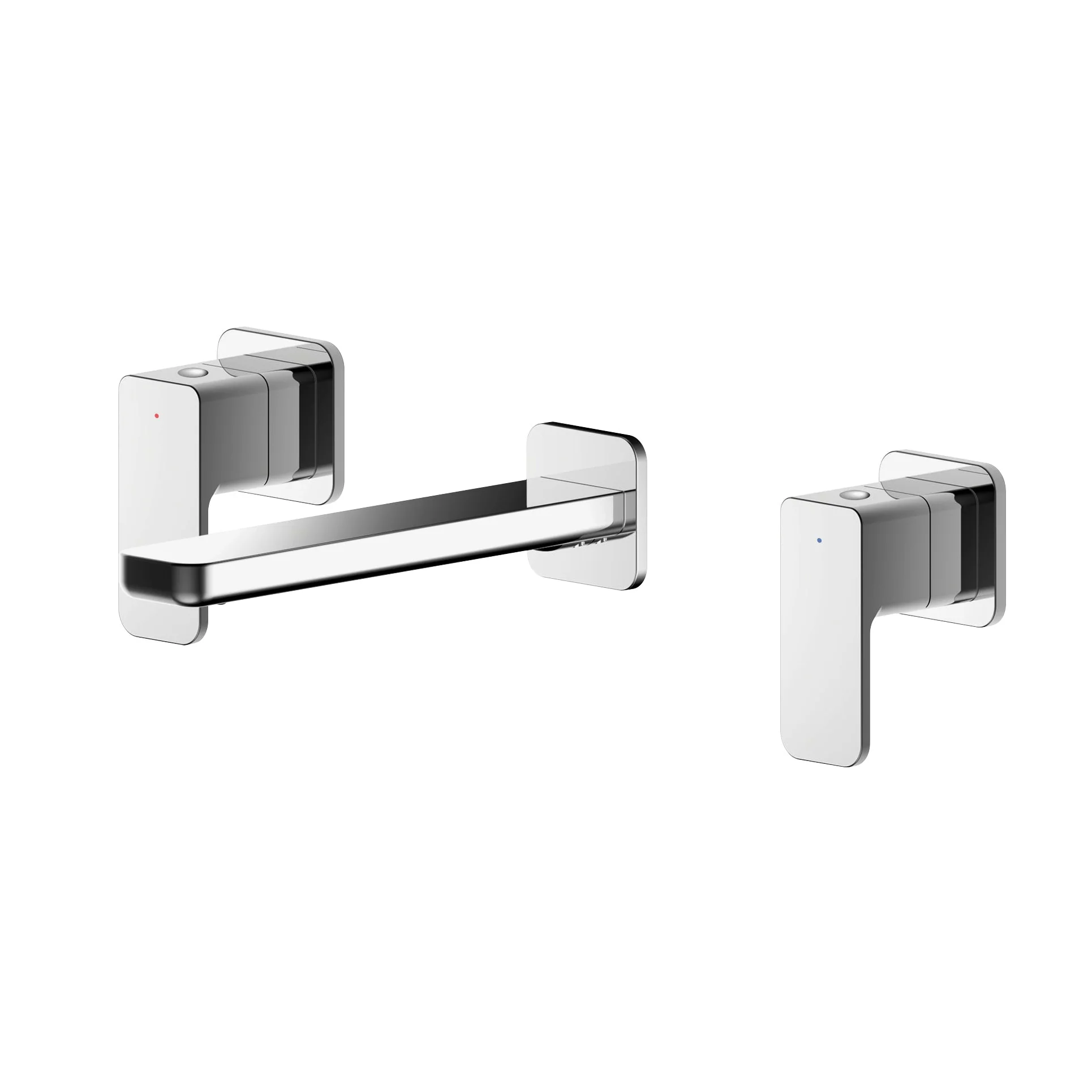Nuie Windon Wall Mounted 3 Tap Hole Basin Mixer - Chrome