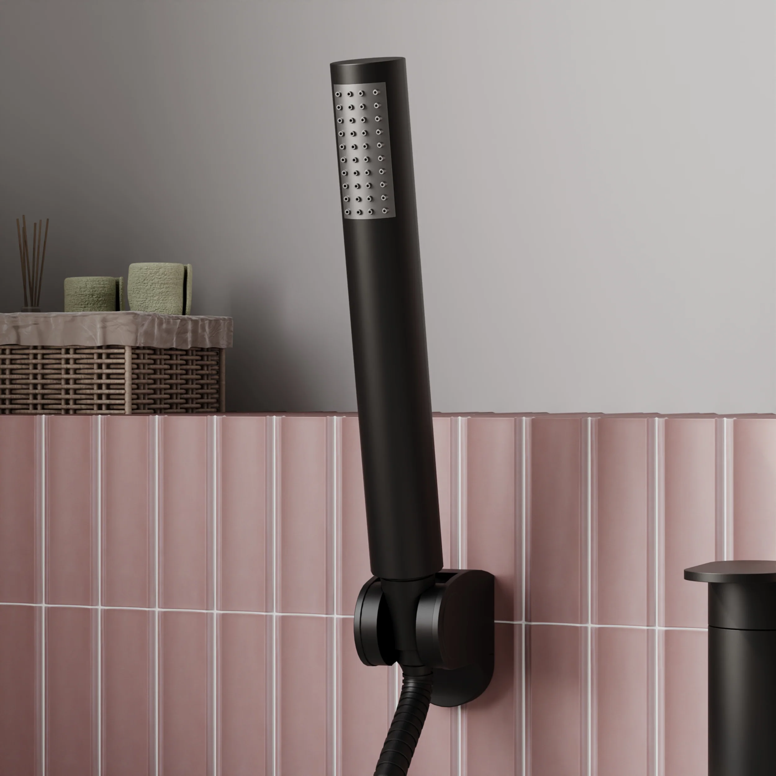 OAKLEY - Black Bath Shower Mixer Tap Inc Handset - Image 3