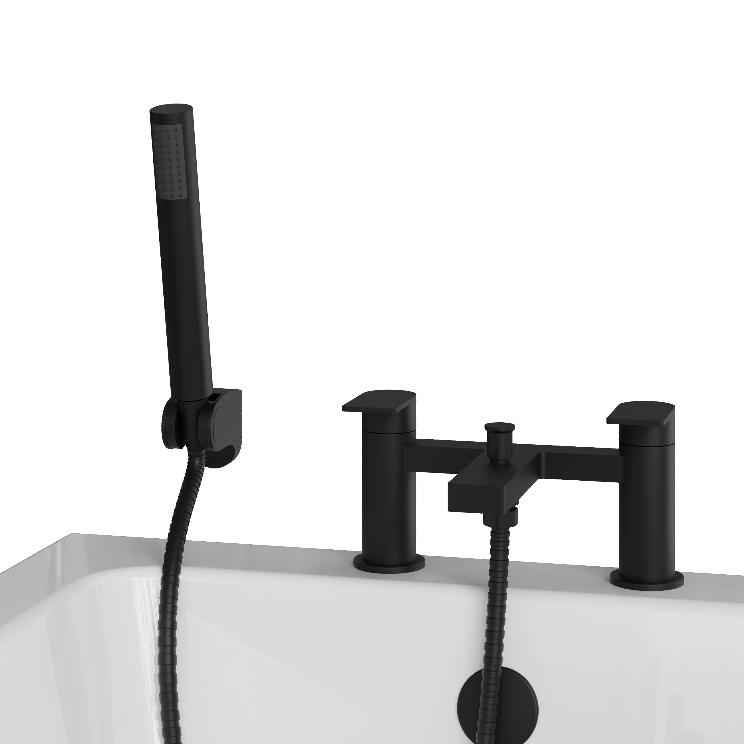 OAKLEY - Black Bath Shower Mixer Tap Inc Handset - Image 4