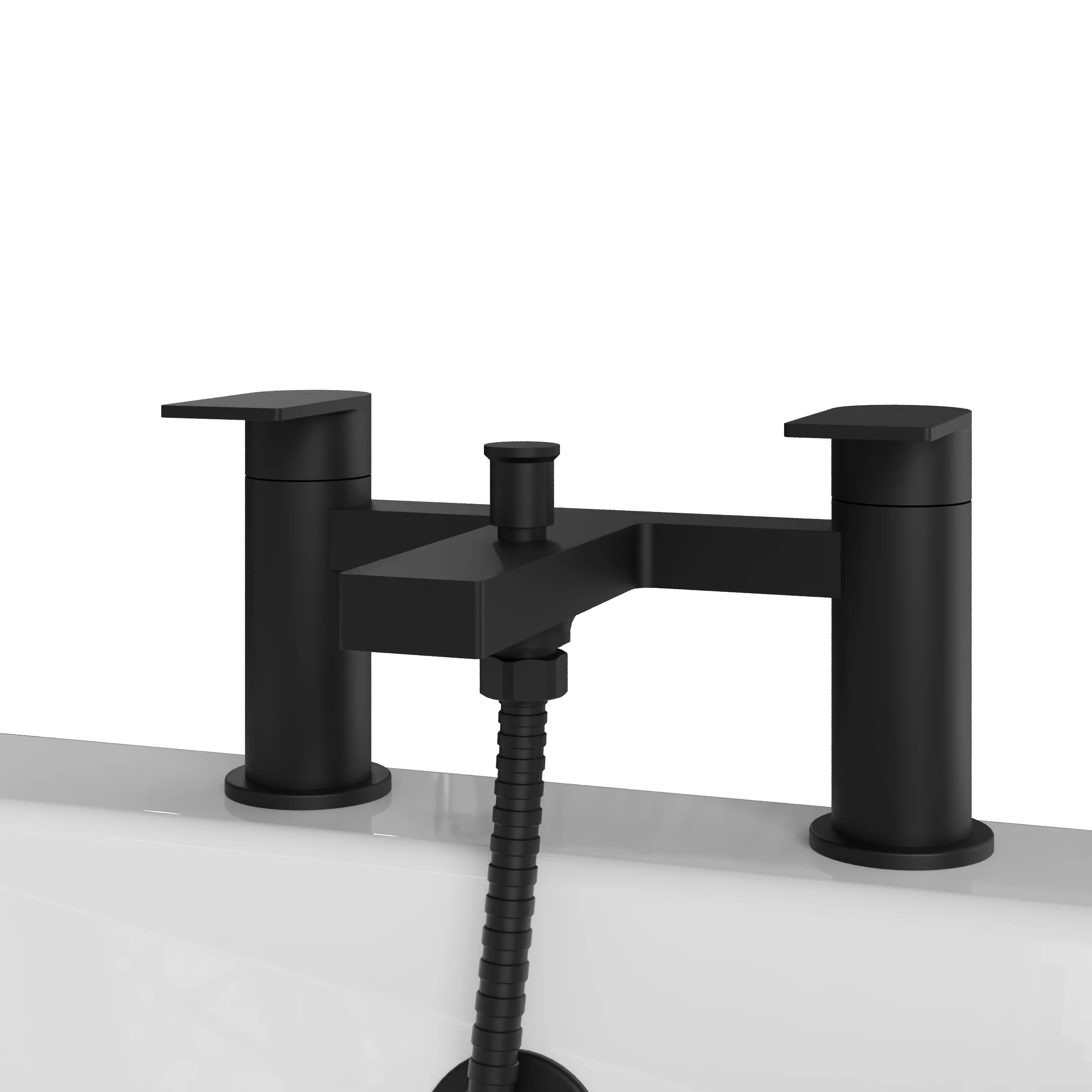 OAKLEY - Black Bath Shower Mixer Tap Inc Handset - Image 5