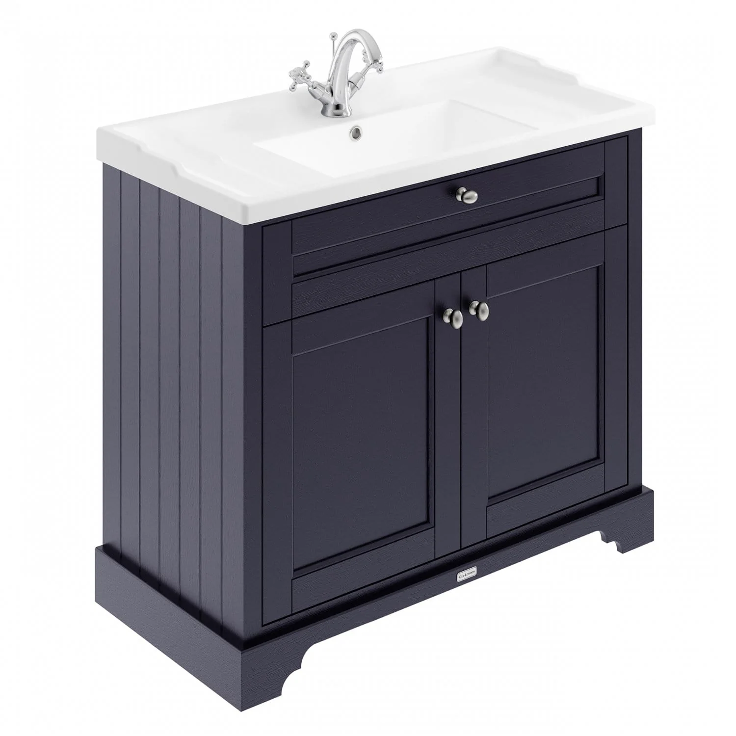 Hudson Reed Old London 1000mm 2-Door Vanity Unit & Ceramic 1 Tap Hole Basin - Twilight Blue