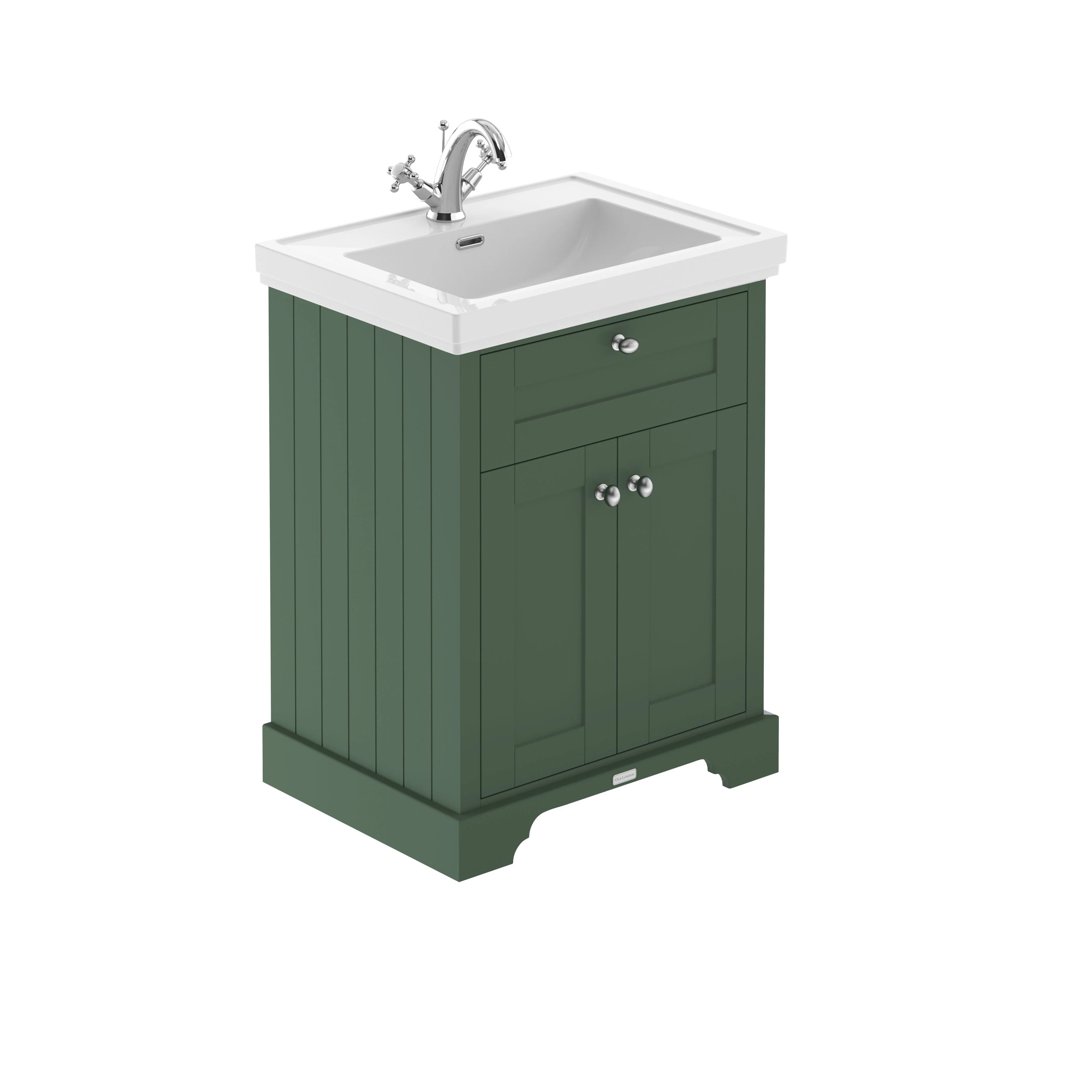 Old London 600mm 2-Door Vanity & Classic Basin 1TH - Hunter Green