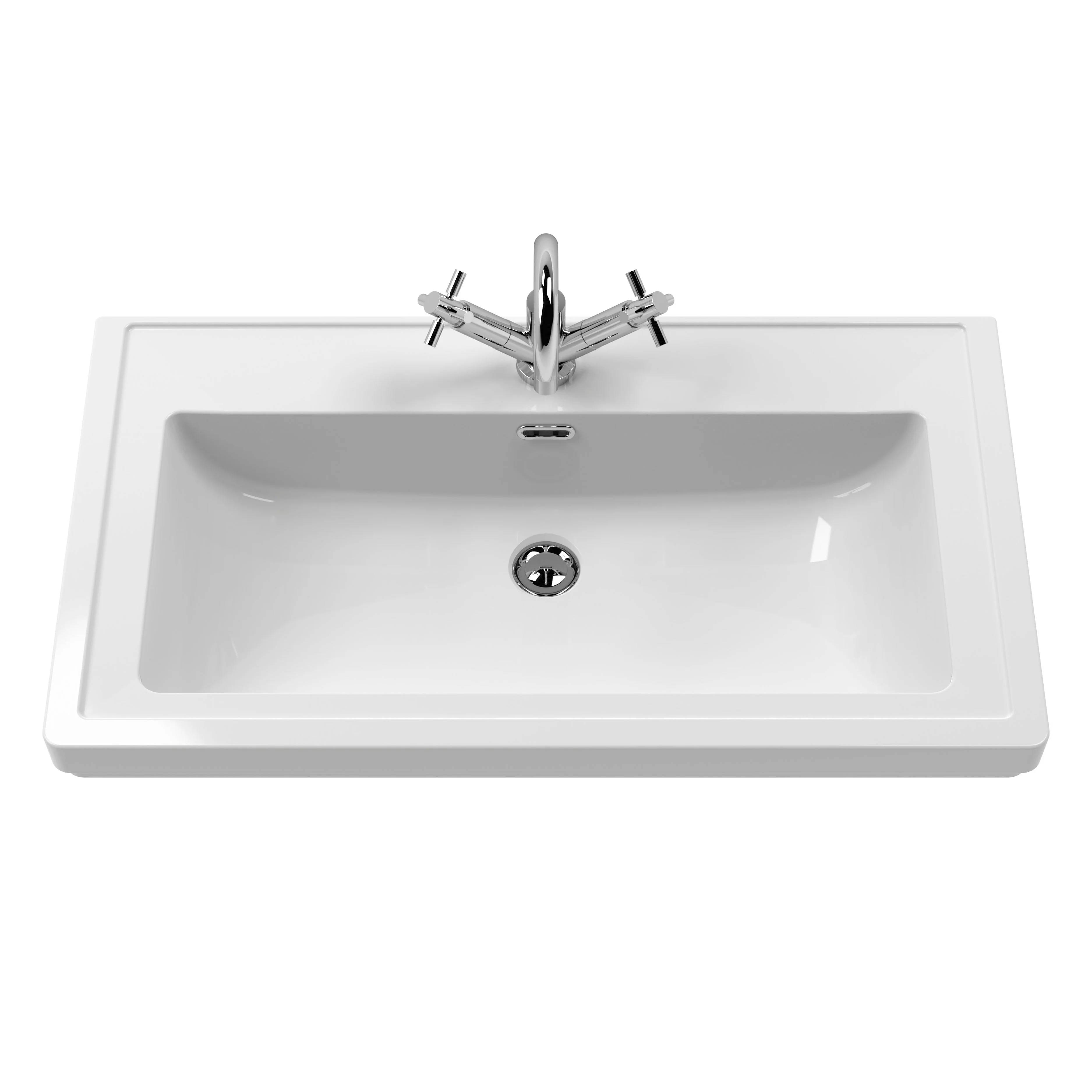 Old London 800mm 2-Door Vanity & Classic Basin 1TH - Timeless Sand - Image 2