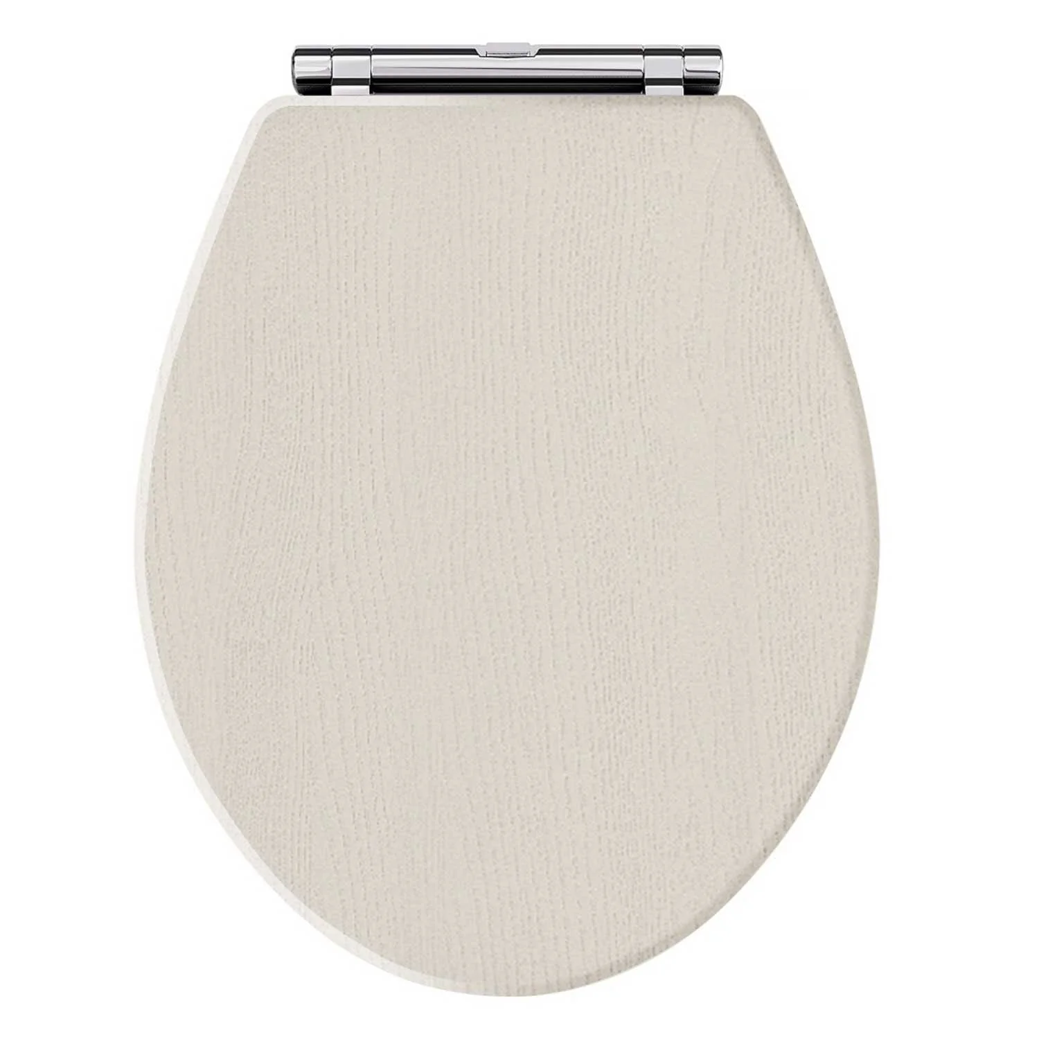 Hudson Reed Old London Wooden Toilet Seat Chrome Hinges - Timeless Sand