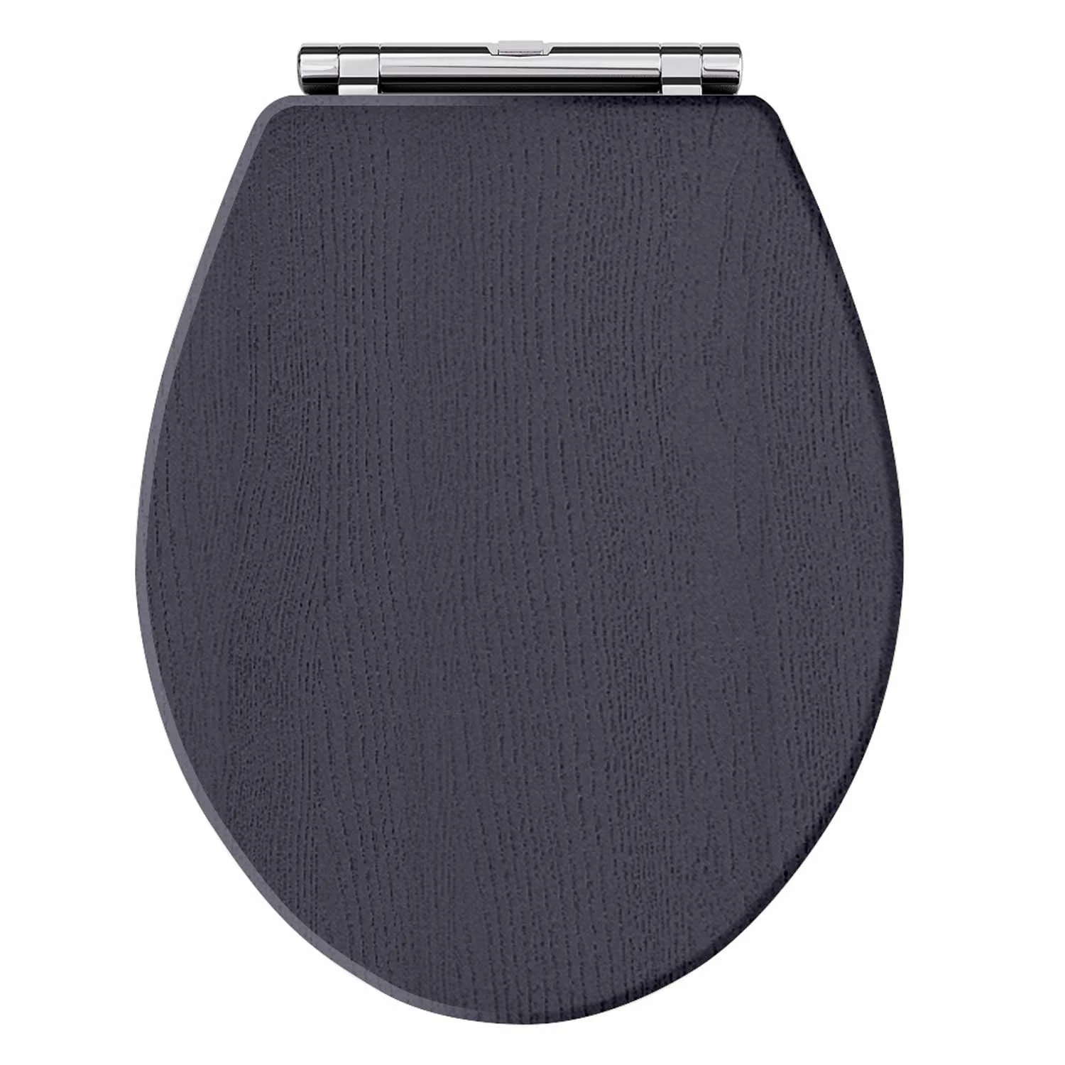 Hudson Reed Old London Wooden Toilet Seat Chrome Hinges - Twilight Blue