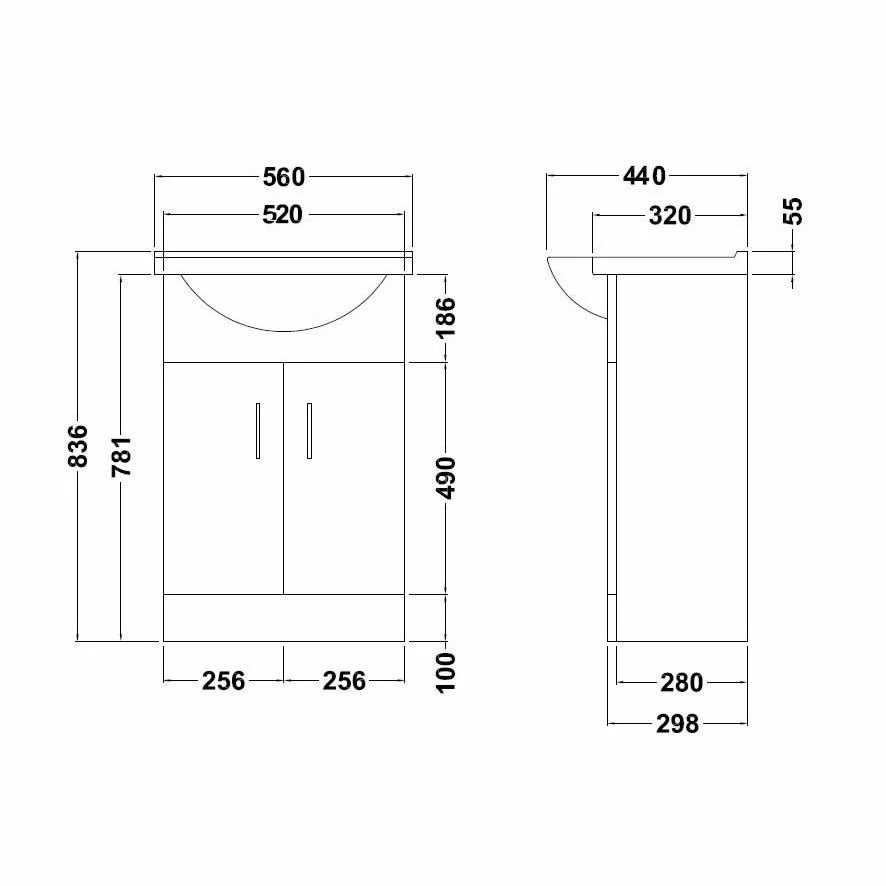Percussion 1500 Vanity Aria Bathroom Suite - Image 5