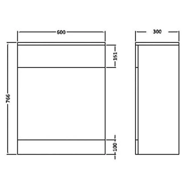 Percussion 600 x 300 WC Unit - White - Image 3