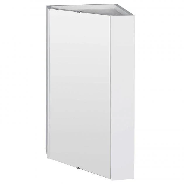Percussion Corner Bathroom Mirror Cabinet - White